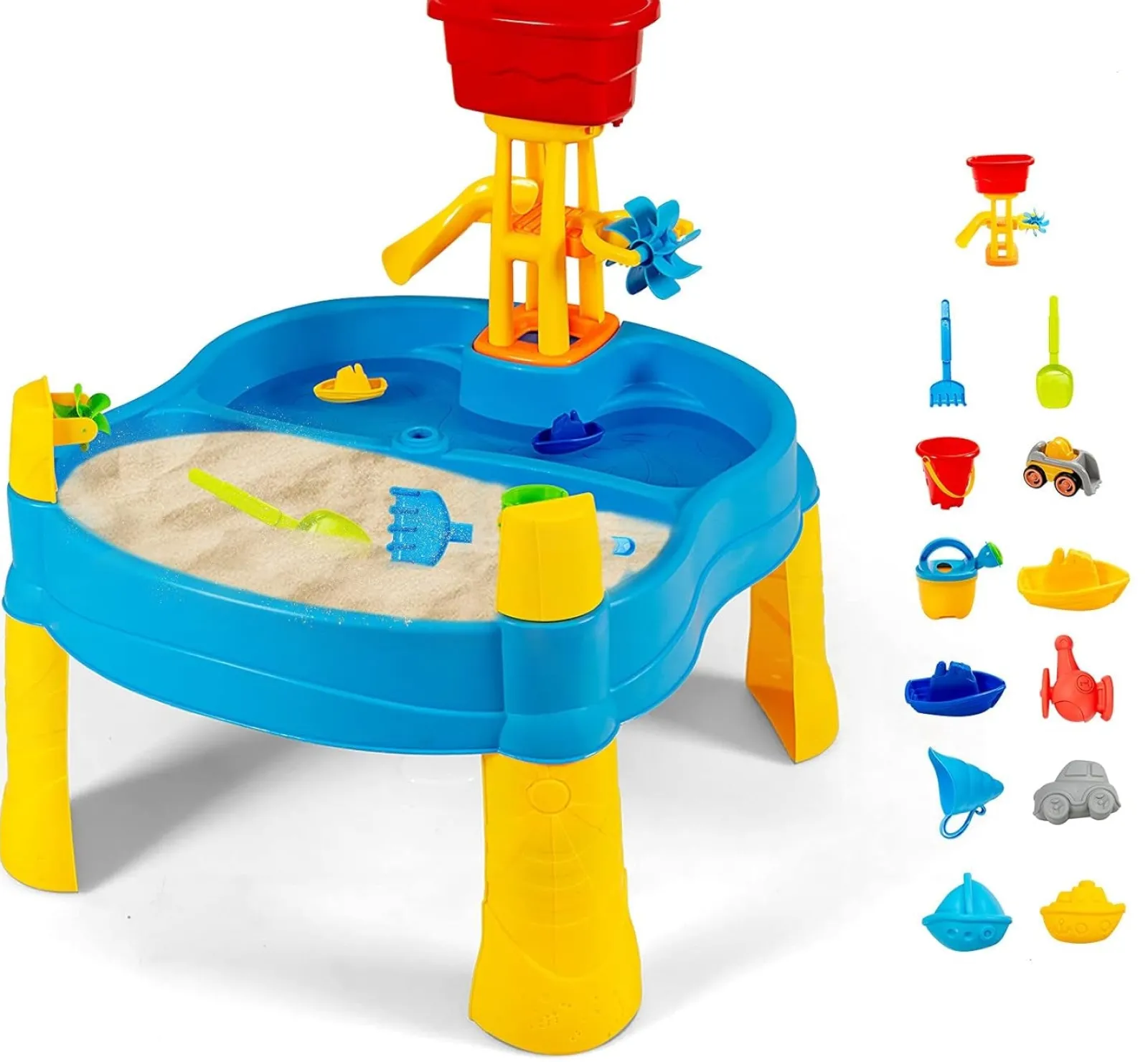 Little Helper Sand & Water Table & Sandpits & Mud Kitchens | 2-in-1 Indoor & Outdoor Sand & Water Table | 12pc Accessory Set | 3 years +