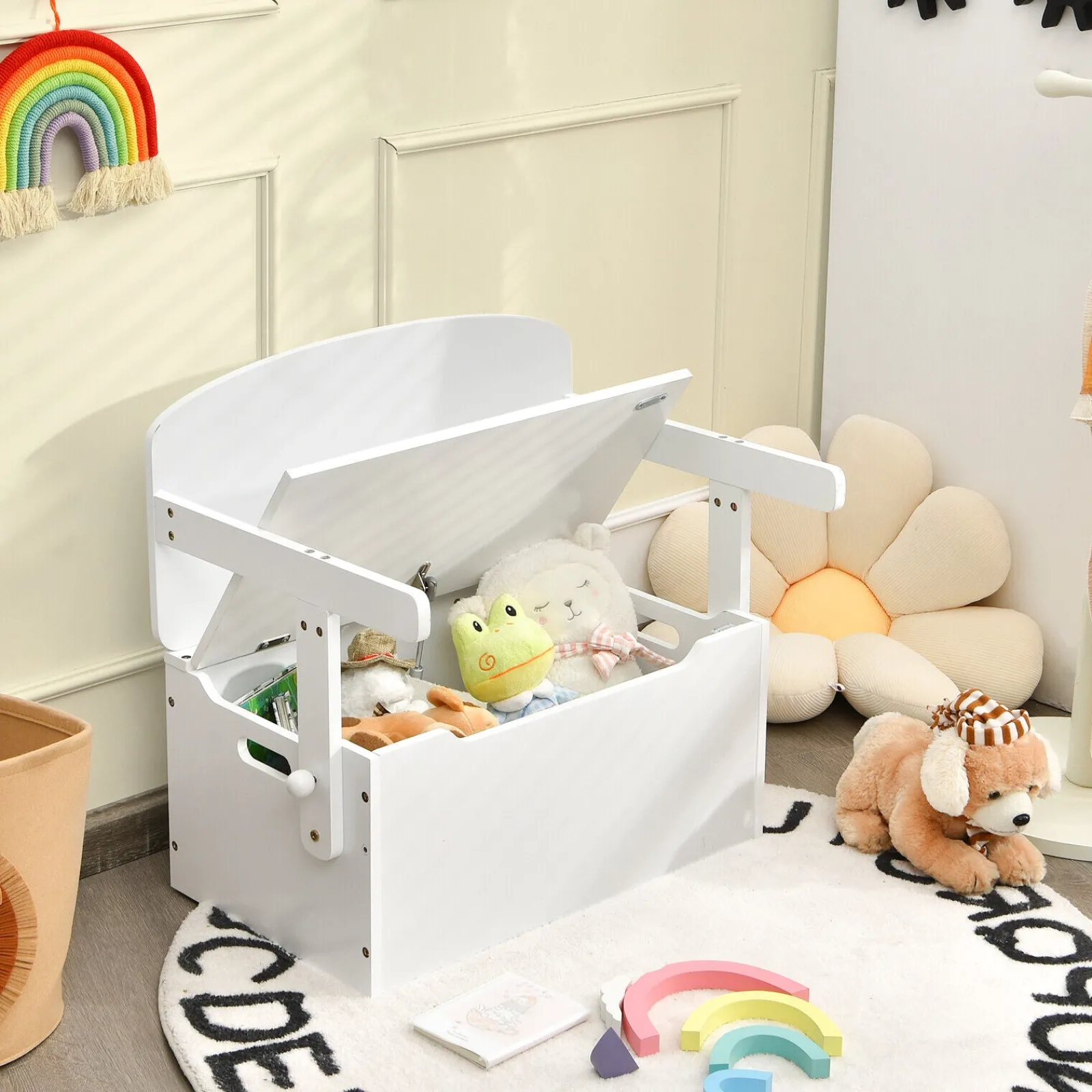 Little Helper Toy Storage Units | Toy Storage Units | 3-in-1 Kids Table and Chair Set | Activity Bench | Wooden Toy Storage Box | 3-7 Years