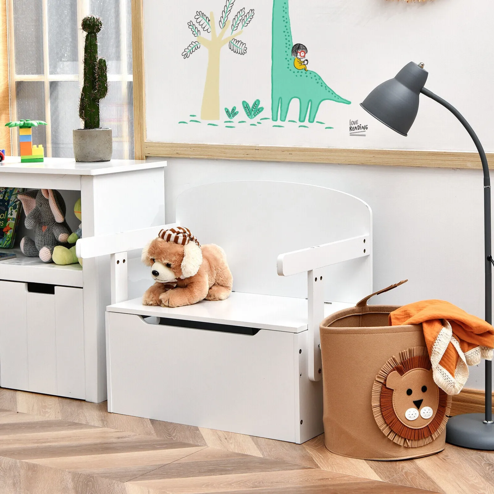 Little Helper Toy Storage Units | Toy Storage Units | 3-in-1 Kids Table and Chair Set | Activity Bench | Wooden Toy Storage Box | 3-7 Years