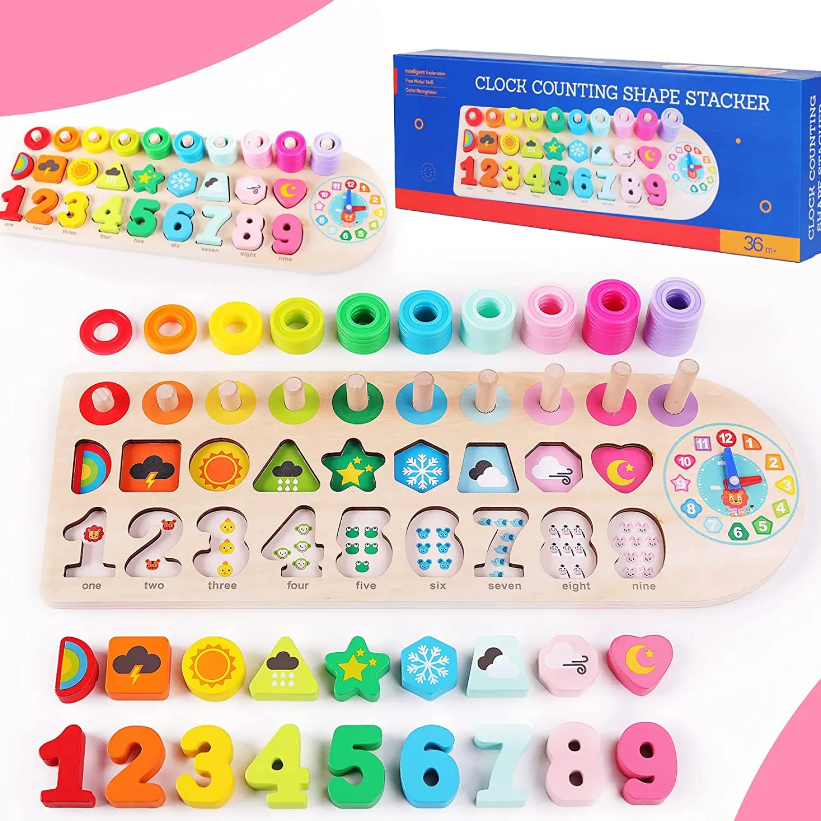 Little Helper Wooden Toys & Educational Toys | Montessori Toys & Products | 6-in-1 Logarithmic Educational Toy | Eco Wooden Toy | Montessori Busy Board | 36m+