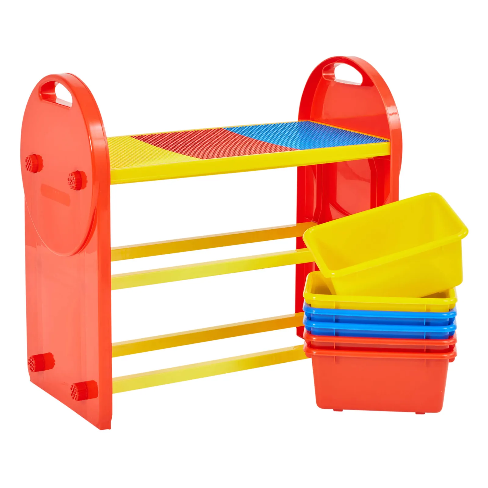 Little Helper Toy Storage Units | Toy Storage Units | 2-in-1 Montessori 6 Bin Colourful Toy Storage Unit | Lego Activity Table
