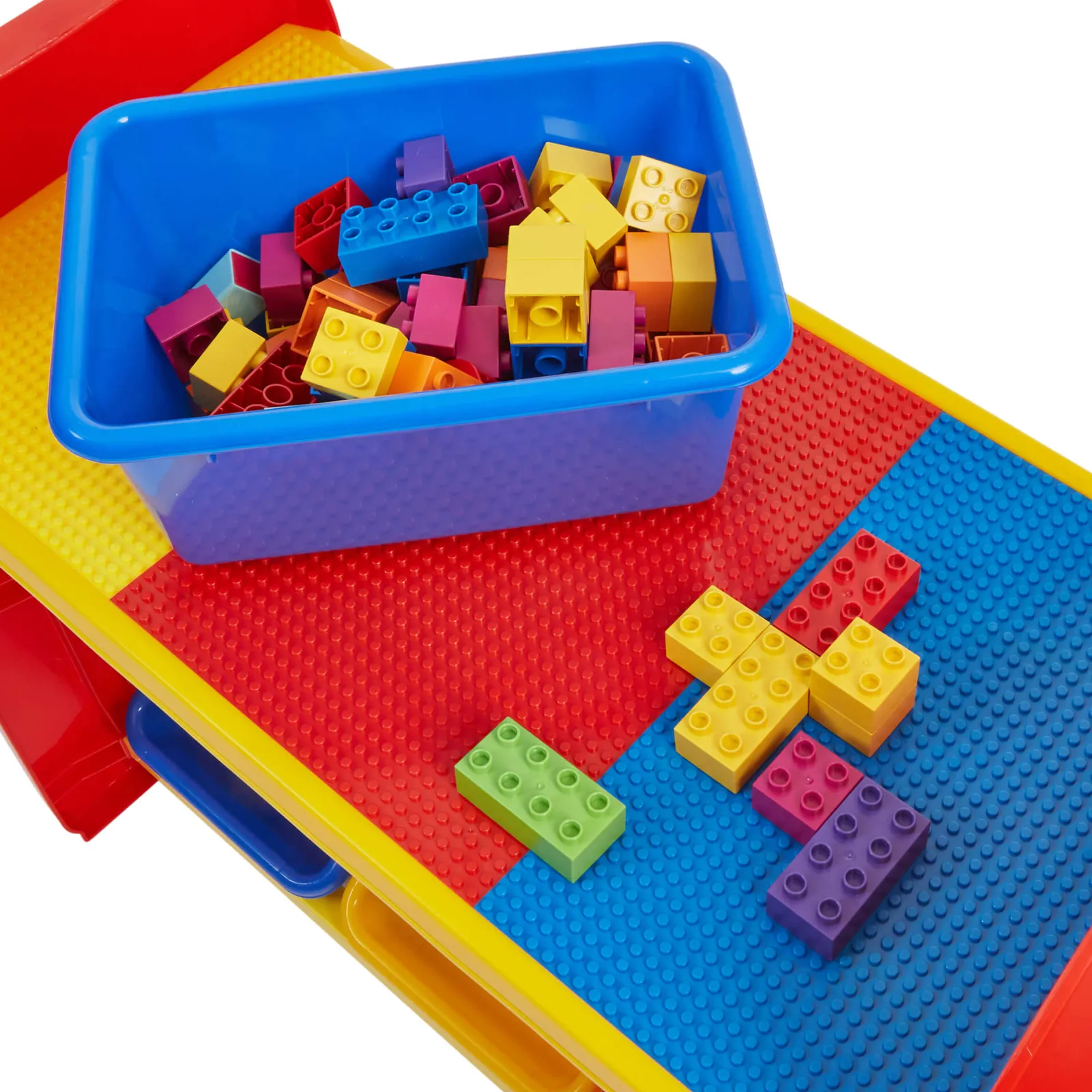 Little Helper Toy Storage Units | Toy Storage Units | 2-in-1 Montessori 6 Bin Colourful Toy Storage Unit | Lego Activity Table