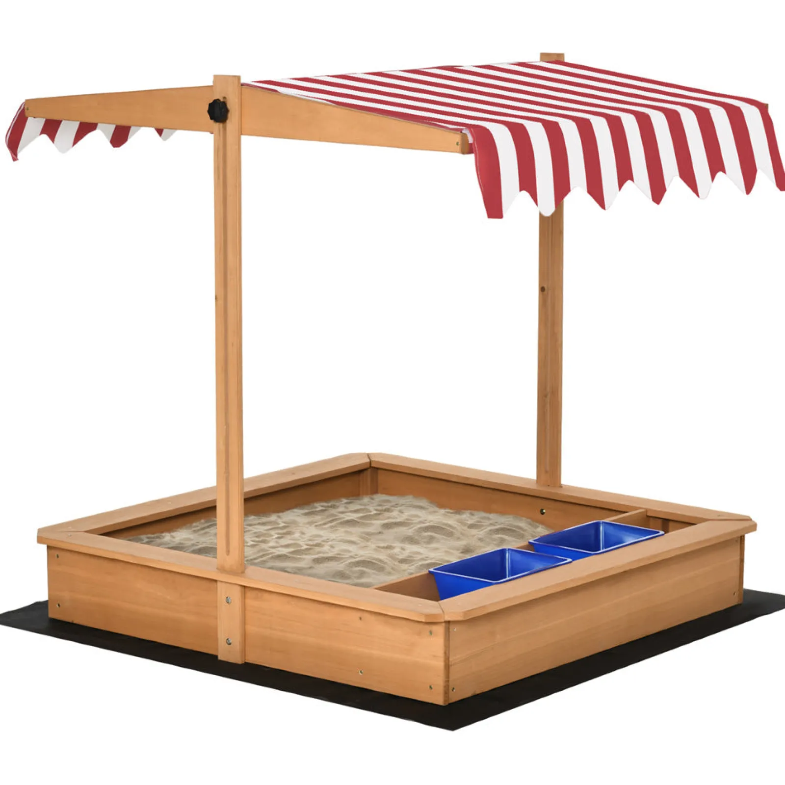 Little Helper Sand & Water Table & Sandpits & Mud Kitchens | Toy Kitchens | 2-in-1 Montessori Eco Natural Fir Wood Sandpit | Water Play | Sun Canopy & Cover | 3-7 Years