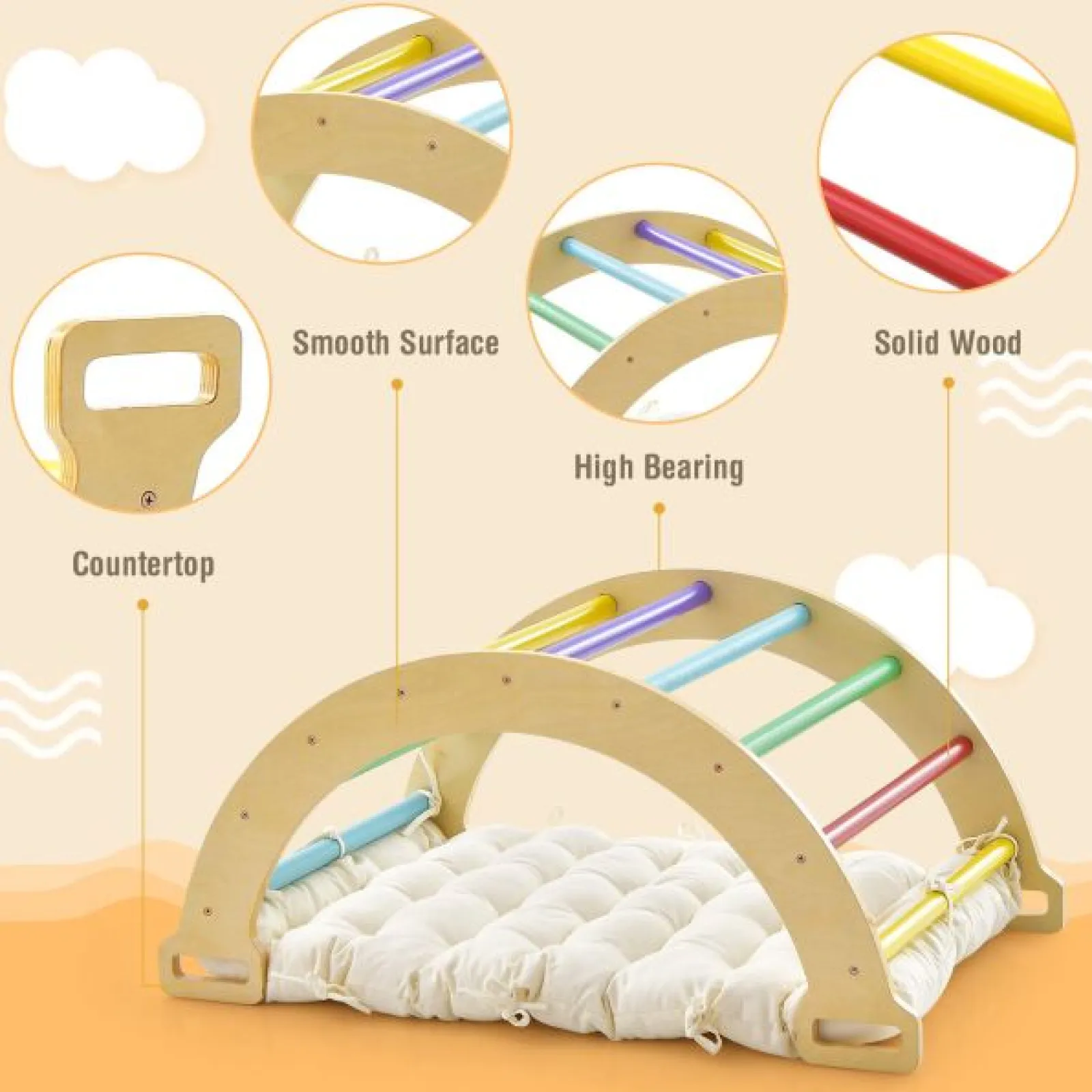 Little Helper Swing & Slide Sets & Garden Play & Trampolines | Kids Climbing Frames & Activity Toys | 5-in-1 Montessori Eco Wood Pikler Climbing Frame | Rocker w/ Cushion | Den | Shop Front