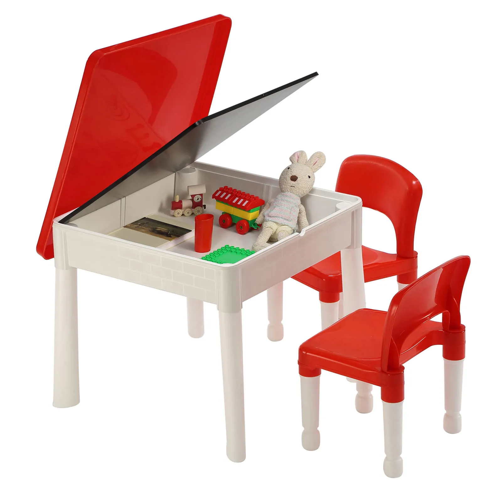 Little Helper Sand & Water Table & Sandpits & Mud Kitchens | Montessori Toys & Products | 6-in-1 Montessori Table & 2 Chairs Set | Sand & Water Play | Blackboard | Dry Wipe Top | Storage