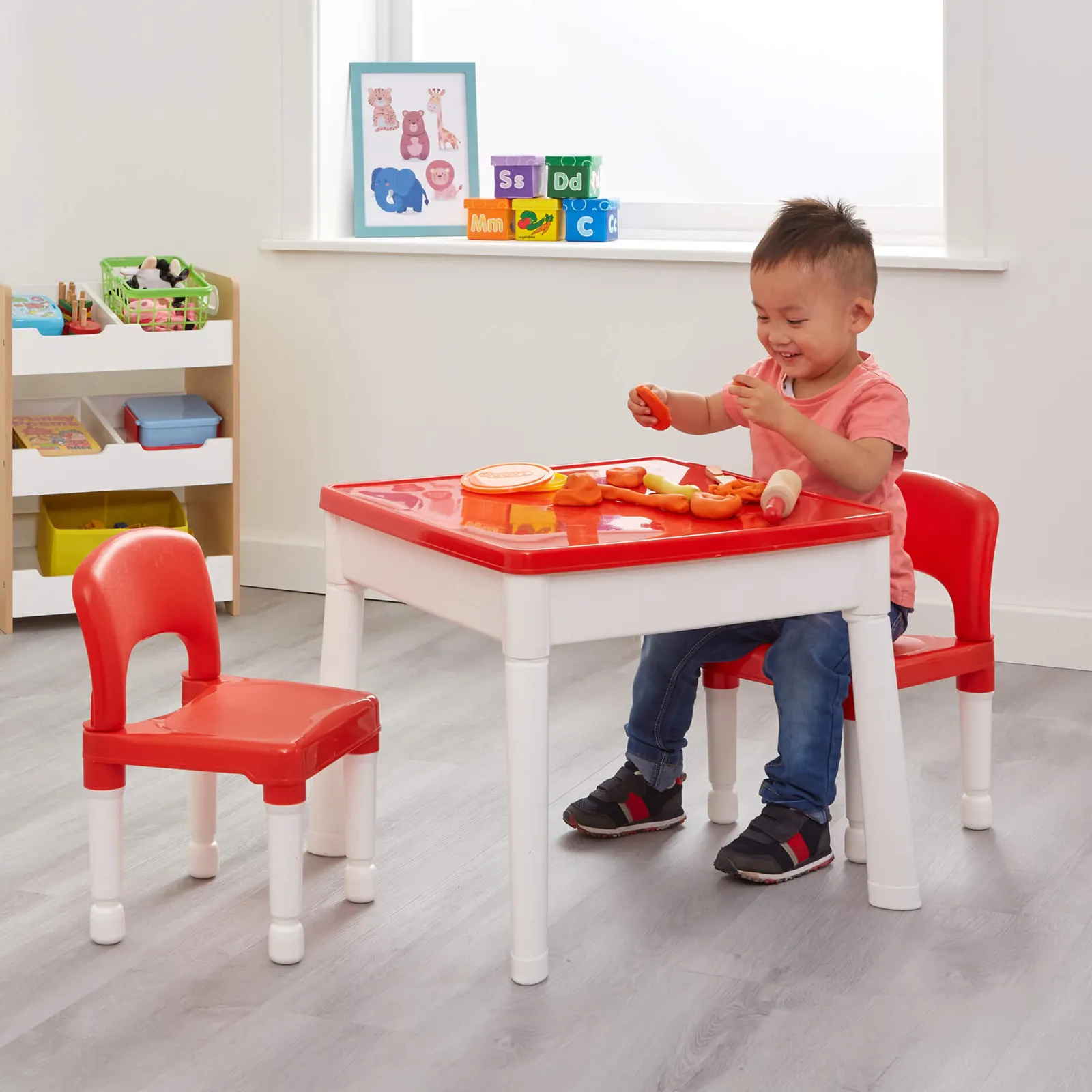 Little Helper Sand & Water Table & Sandpits & Mud Kitchens | Montessori Toys & Products | 6-in-1 Montessori Table & 2 Chairs Set | Sand & Water Play | Blackboard | Dry Wipe Top | Storage
