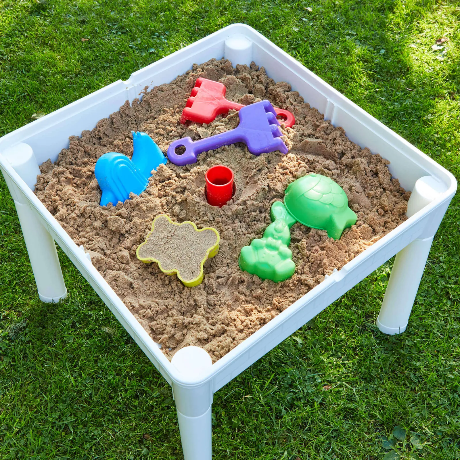 Little Helper Sand & Water Table & Sandpits & Mud Kitchens | Montessori Toys & Products | 6-in-1 Montessori Table & 2 Chairs Set | Sand & Water Play | Blackboard | Dry Wipe Top | Storage