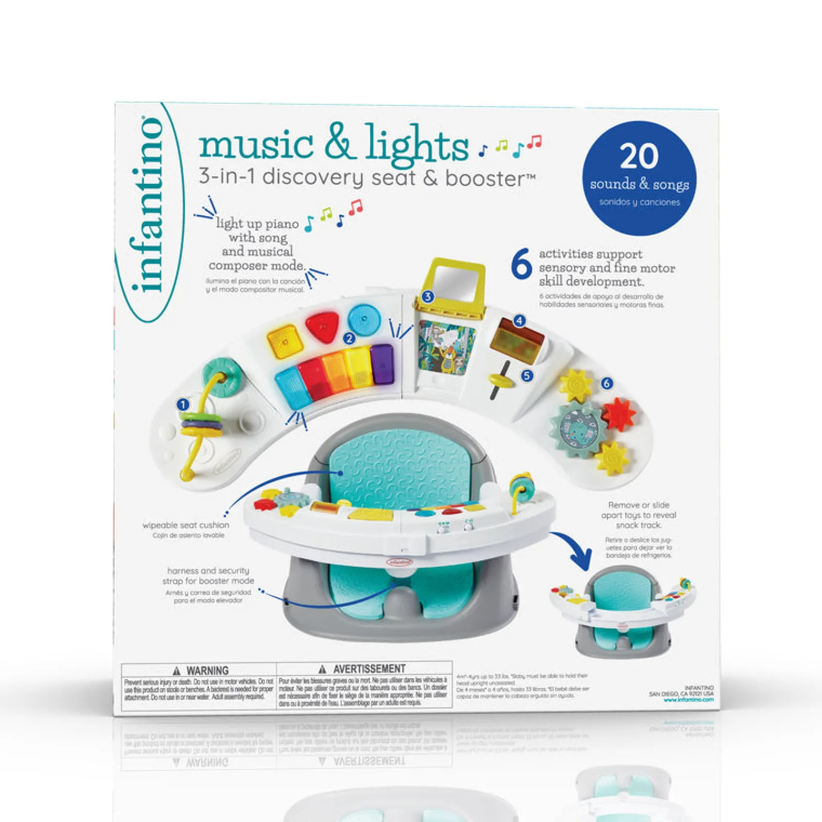 Little Helper Booster Seats & Support Seats | 3-in-1 Music & Lights Activity Seat | Booster Seat Dining Chair | Portable High Chair | Booster Cushion | Removable Tray