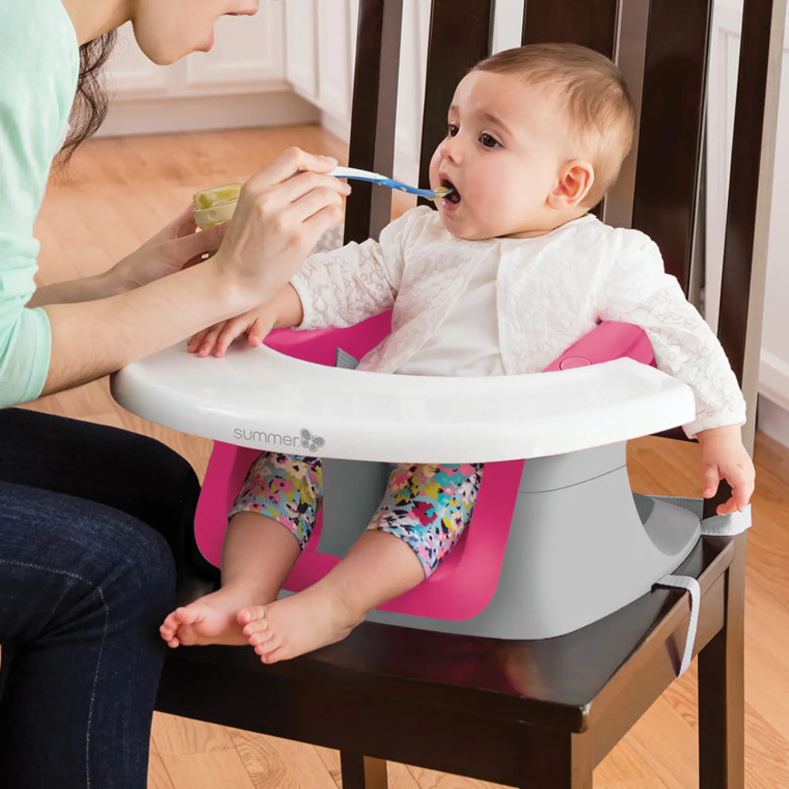 Little Helper Booster Seats & Support Seats | 4-in-1 Pink & White Activity Super Seat | Baby Booster Seat | Feeding Seat | Support Seat