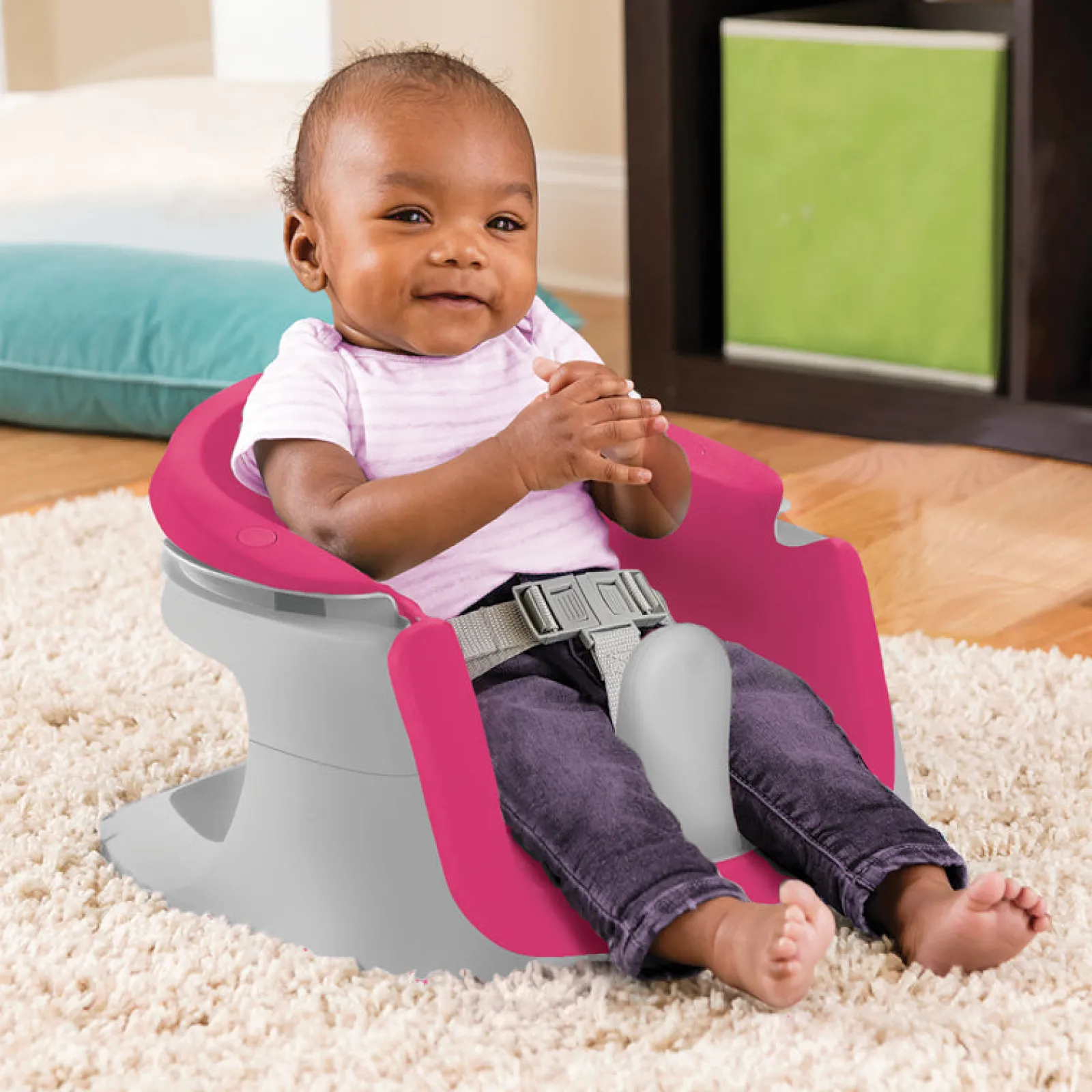 Little Helper Booster Seats & Support Seats | 4-in-1 Pink & White Activity Super Seat | Baby Booster Seat | Feeding Seat | Support Seat
