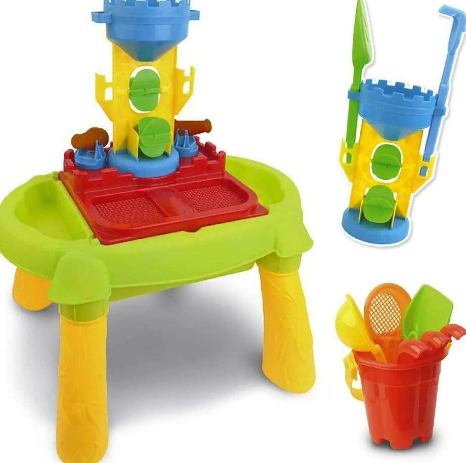 Little Helper Sand & Water Table & Sandpits & Mud Kitchens | Activity Toys | 2-in-1 Sand & Water Table | 16 piece Accessory Kit with Water Wheel | Kids Sand Pit | 3 years+