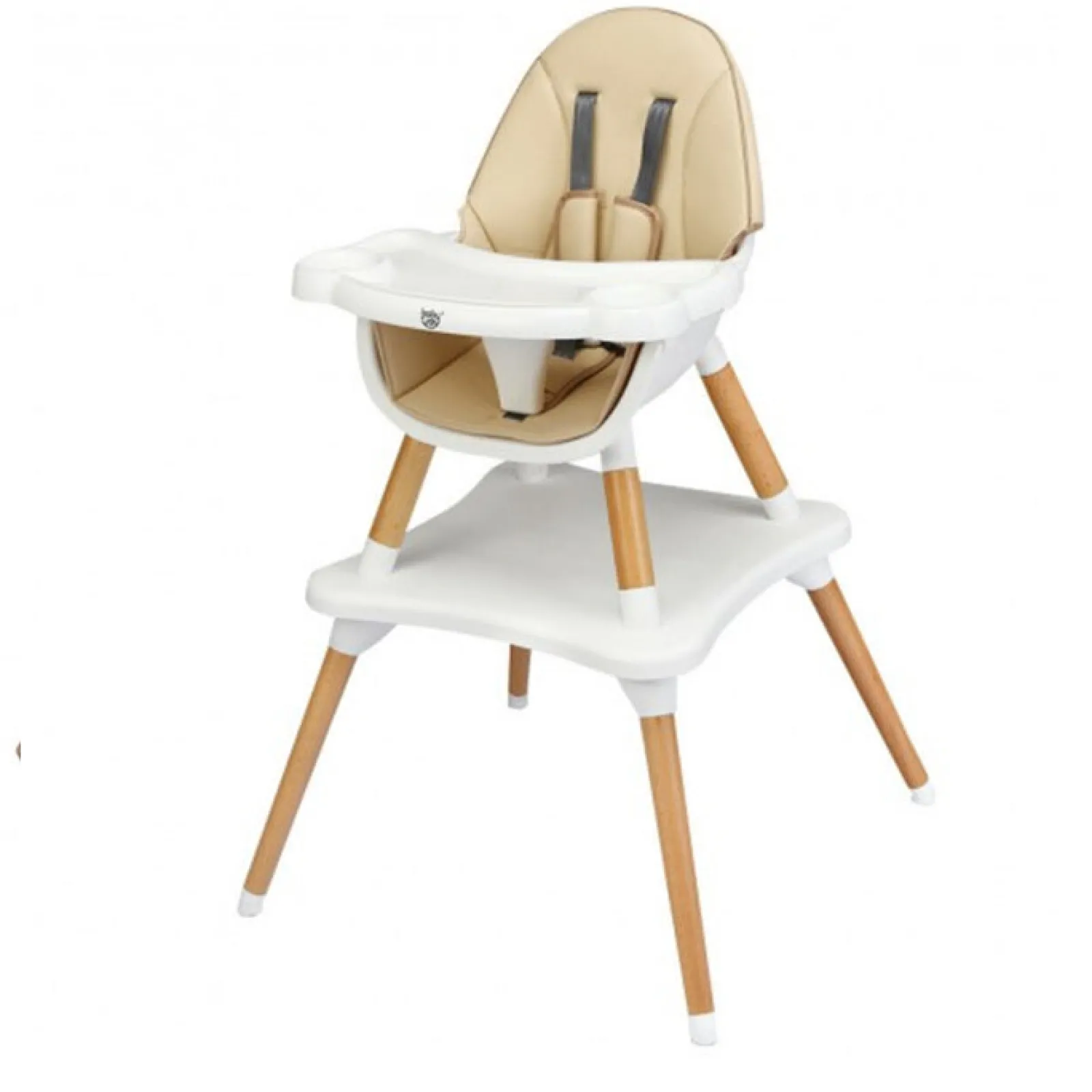 Little Helper High Chairs (plastic) | High Chairs (combination) | 4-In-1 Sand Coloured Wooden and White Plastic High Chair