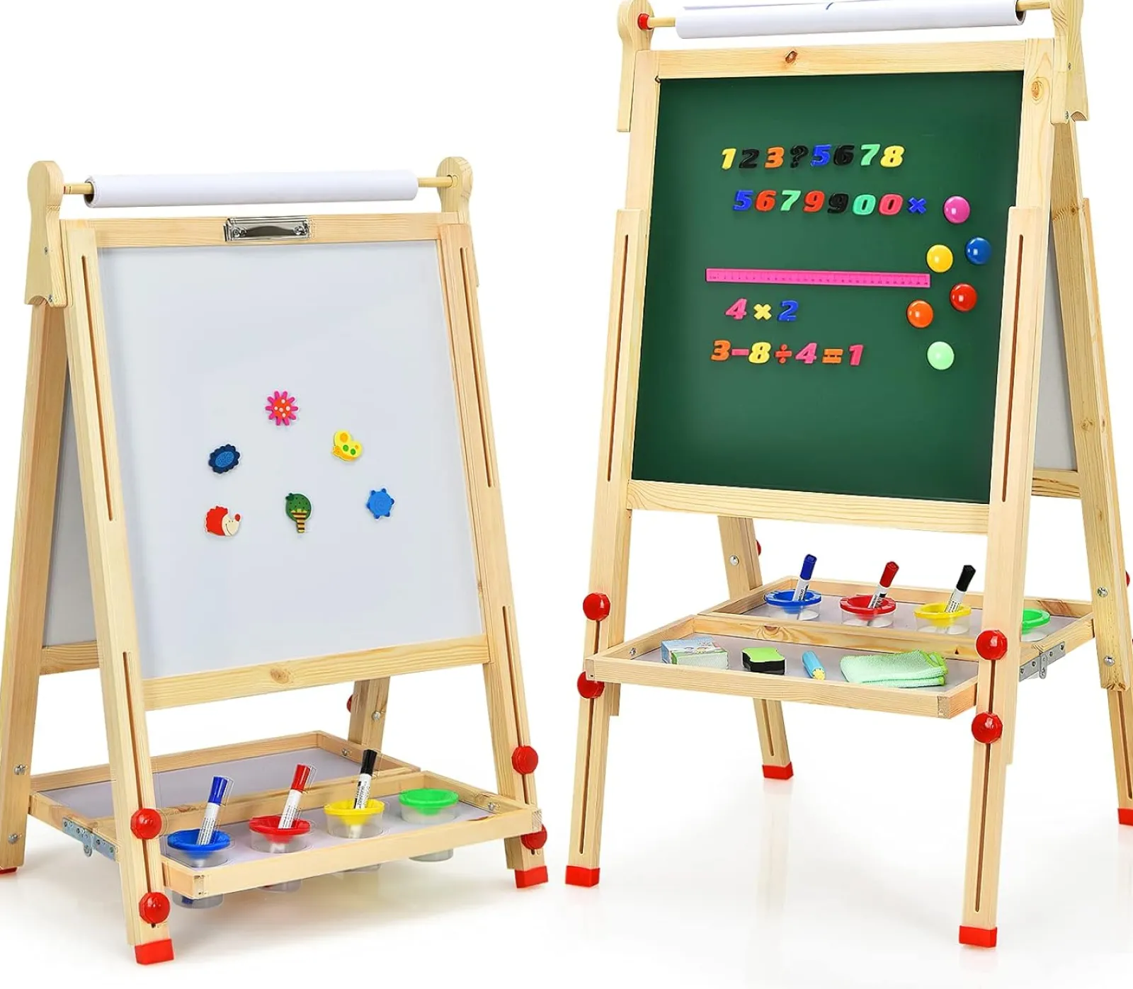 Little Helper Easels & Accessories | Kids Easels & Accessories | 3-in-1 Wooden Height Adjustable Kids Art Easel | Paper Roller | Blackboard & Magnetic Whiteboard | 3 Years+