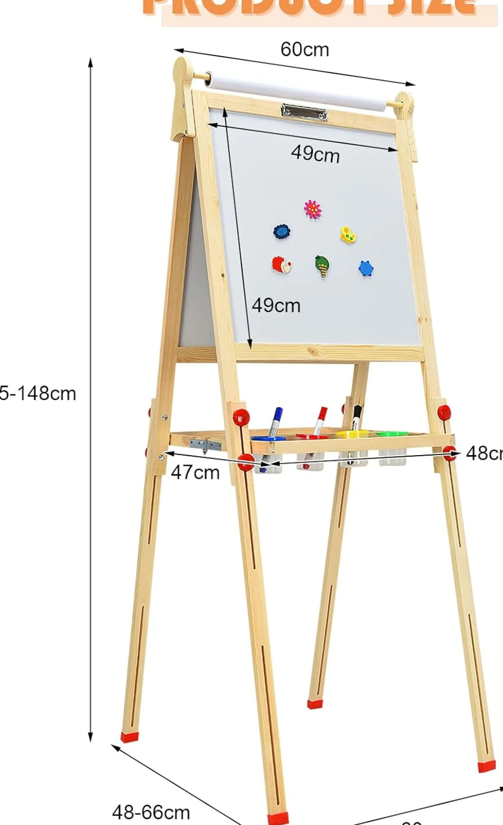 Little Helper Easels & Accessories | Kids Easels & Accessories | 3-in-1 Wooden Height Adjustable Kids Art Easel | Paper Roller | Blackboard & Magnetic Whiteboard | 3 Years+