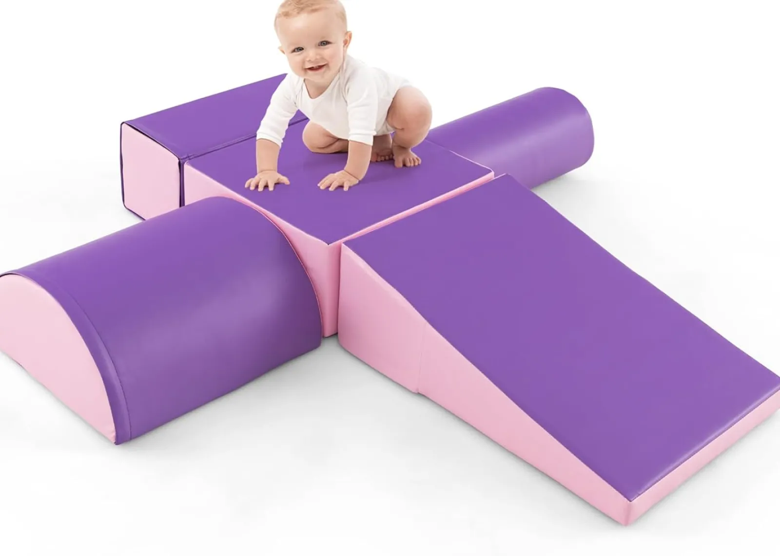 Little Helper Swing & Slide Sets & Garden Play & Trampolines | Kids Climbing Frames & Activity Toys | Indoor 5 Piece Montessori Soft Play Equipment | Foam Play Set | Primary Colours | 6 months+