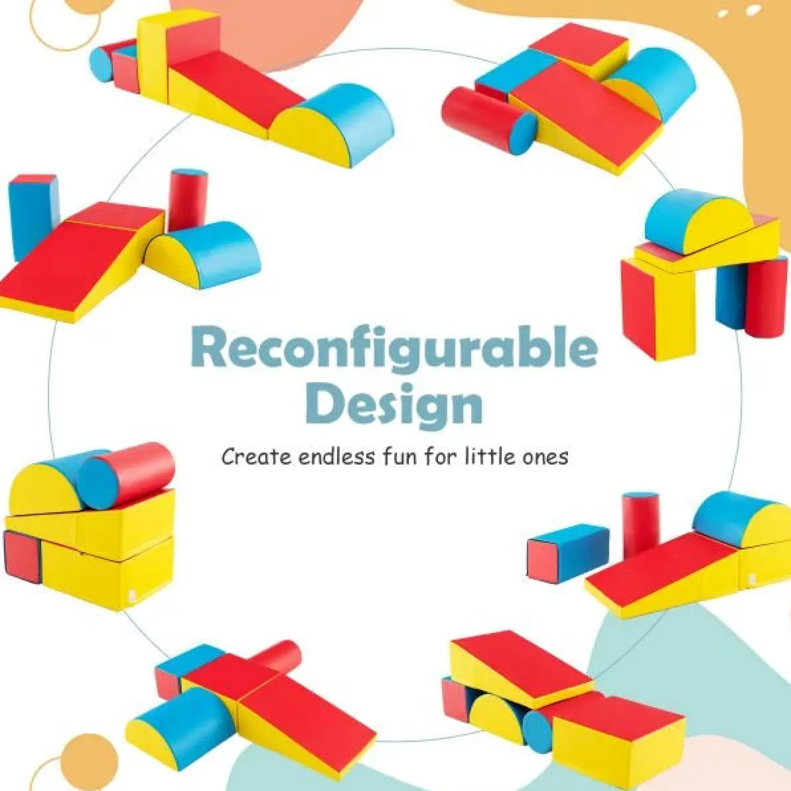 Little Helper Swing & Slide Sets & Garden Play & Trampolines | Kids Climbing Frames & Activity Toys | Indoor 5 Piece Montessori Soft Play Equipment | Foam Play Set | Primary Colours | 6 months+