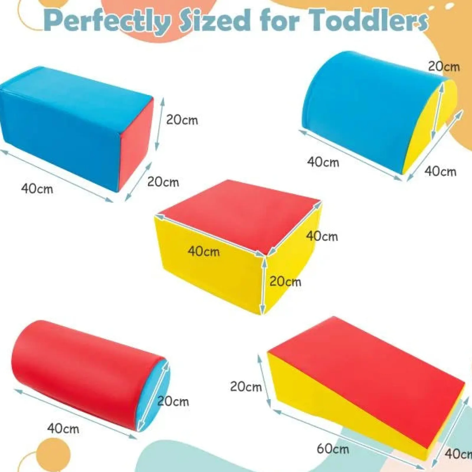 Little Helper Swing & Slide Sets & Garden Play & Trampolines | Kids Climbing Frames & Activity Toys | Indoor 5 Piece Montessori Soft Play Equipment | Foam Play Set | Primary Colours | 6 months+