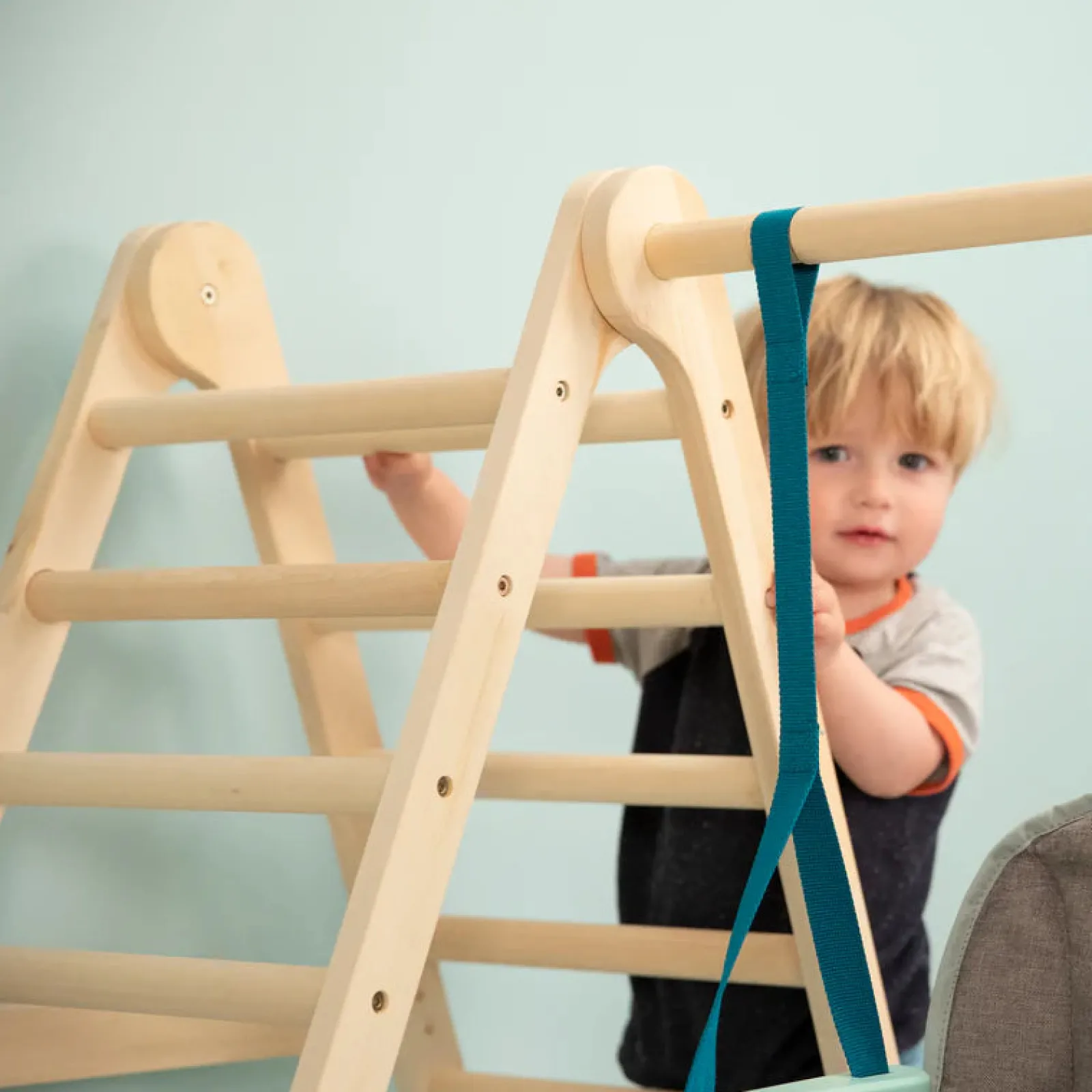 Little Helper Swing & Slide Sets & Garden Play & Trampolines | Kids Climbing Frames & Activity Toys | Indoor Folding Eco FSC Wood Montessori & Pikler Climbing Gym with Swing | Natural | 6m/18m+