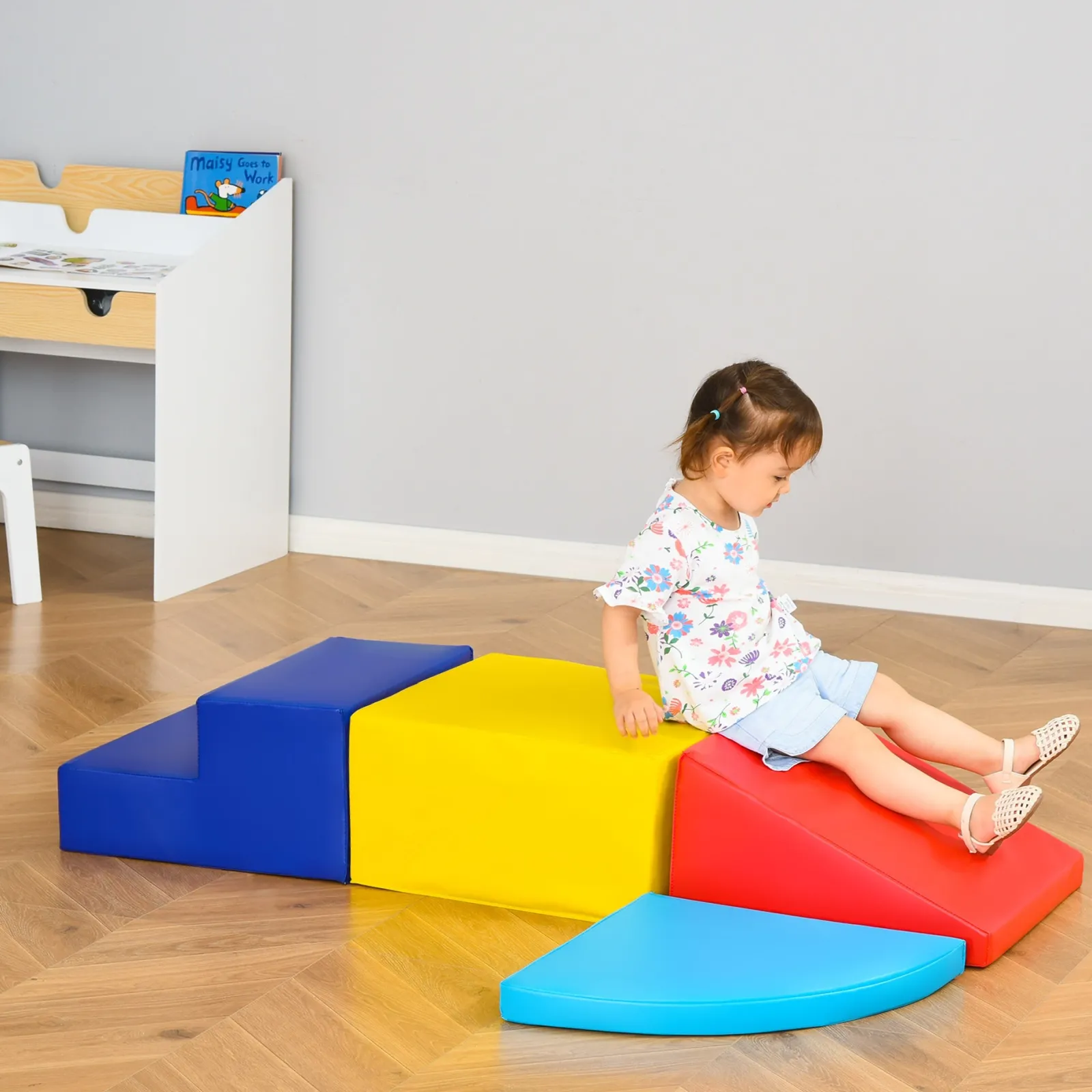Little Helper Swing & Slide Sets & Garden Play & Trampolines | Kids Climbing Frames & Activity Toys | Indoor Soft Play Equipment | Montessori 4 Piece Foam Play Set | Soft Play Slide | 1-3 years