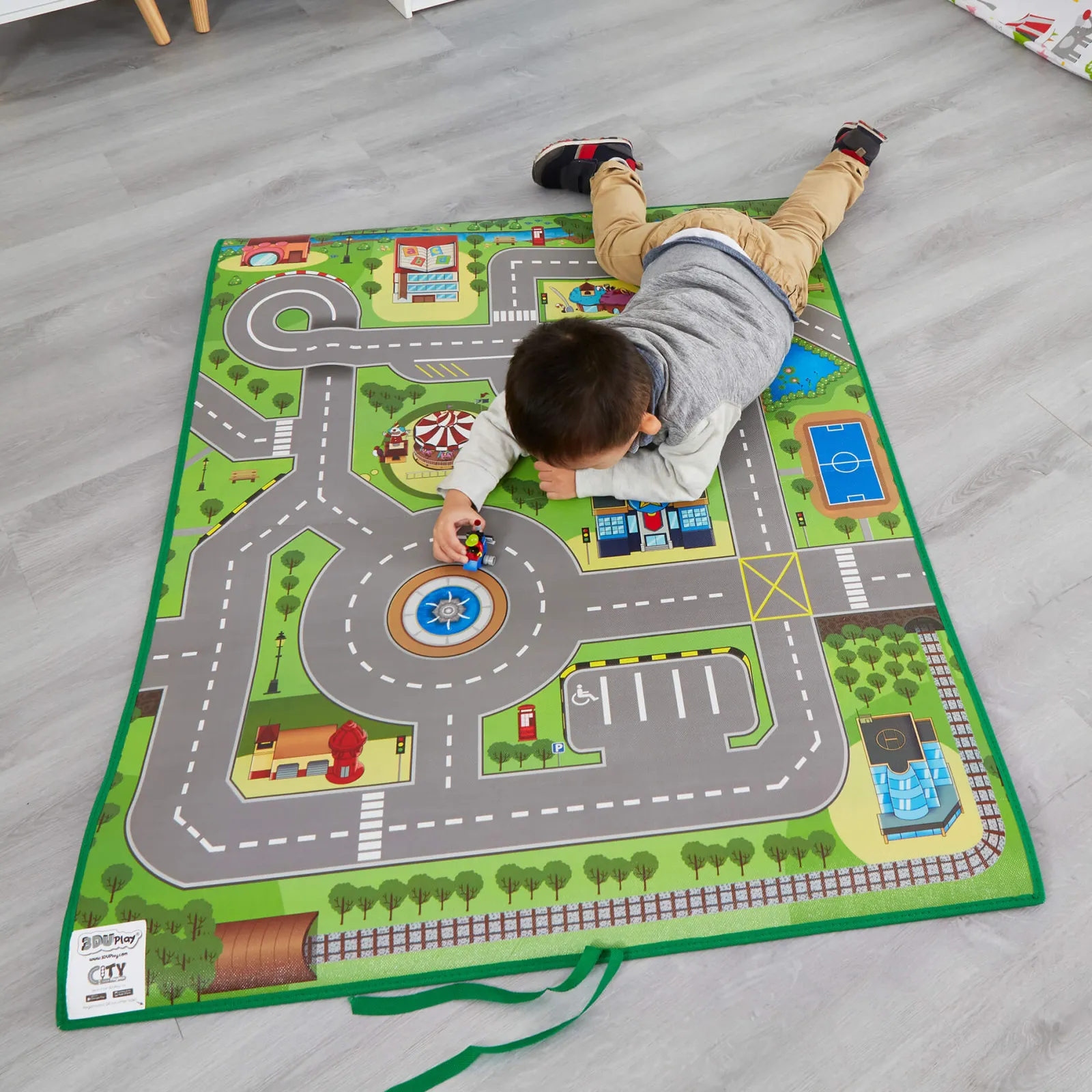 Little Helper Baby Play Mats & Rugs | Play Mats & Rugs | Interactive | Educational Mini City Rug & Game | Play Mat with App | 120 x 90cm