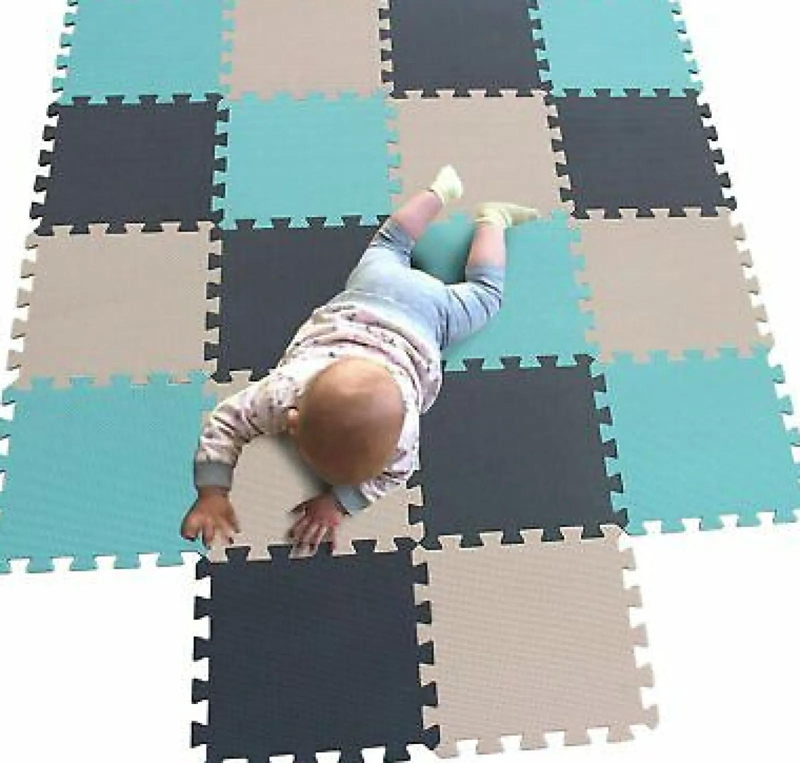 Little Helper Montessori Toys & Products | Baby Playpens | Interlocking Montessori 18 Thick Foam Play Mats | Jigsaw Mats for Baby Playpens and Playrooms | Grey, Pink & White