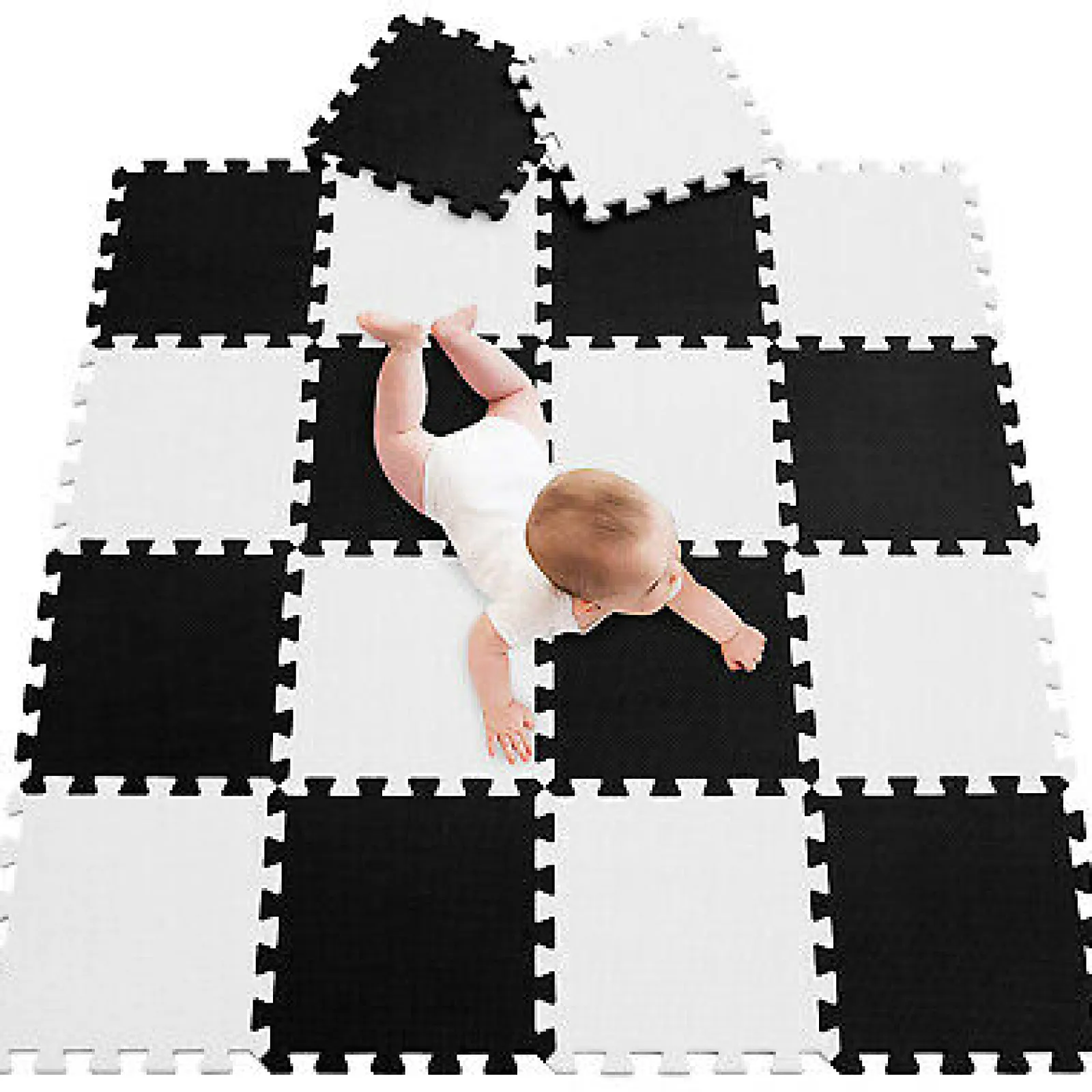 Little Helper Montessori Toys & Products | Baby Playpens | Interlocking Montessori 18 Thick Foam Play Mats | Jigsaw Mats for Baby Playpens and Playrooms | Grey, Pink & White