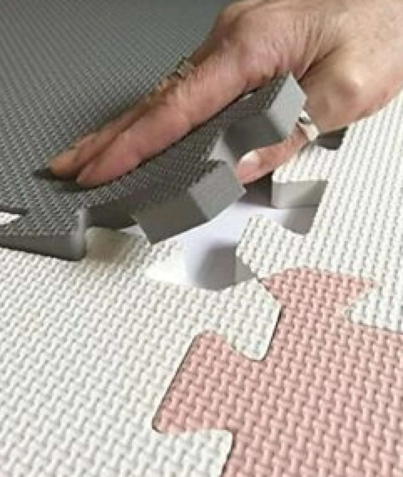 Little Helper Montessori Toys & Products | Baby Playpens | Interlocking Montessori 24pc Thick Foam Play Mats | Jigsaw Mats for Baby Playpens and Playrooms | Grey, Pink & White