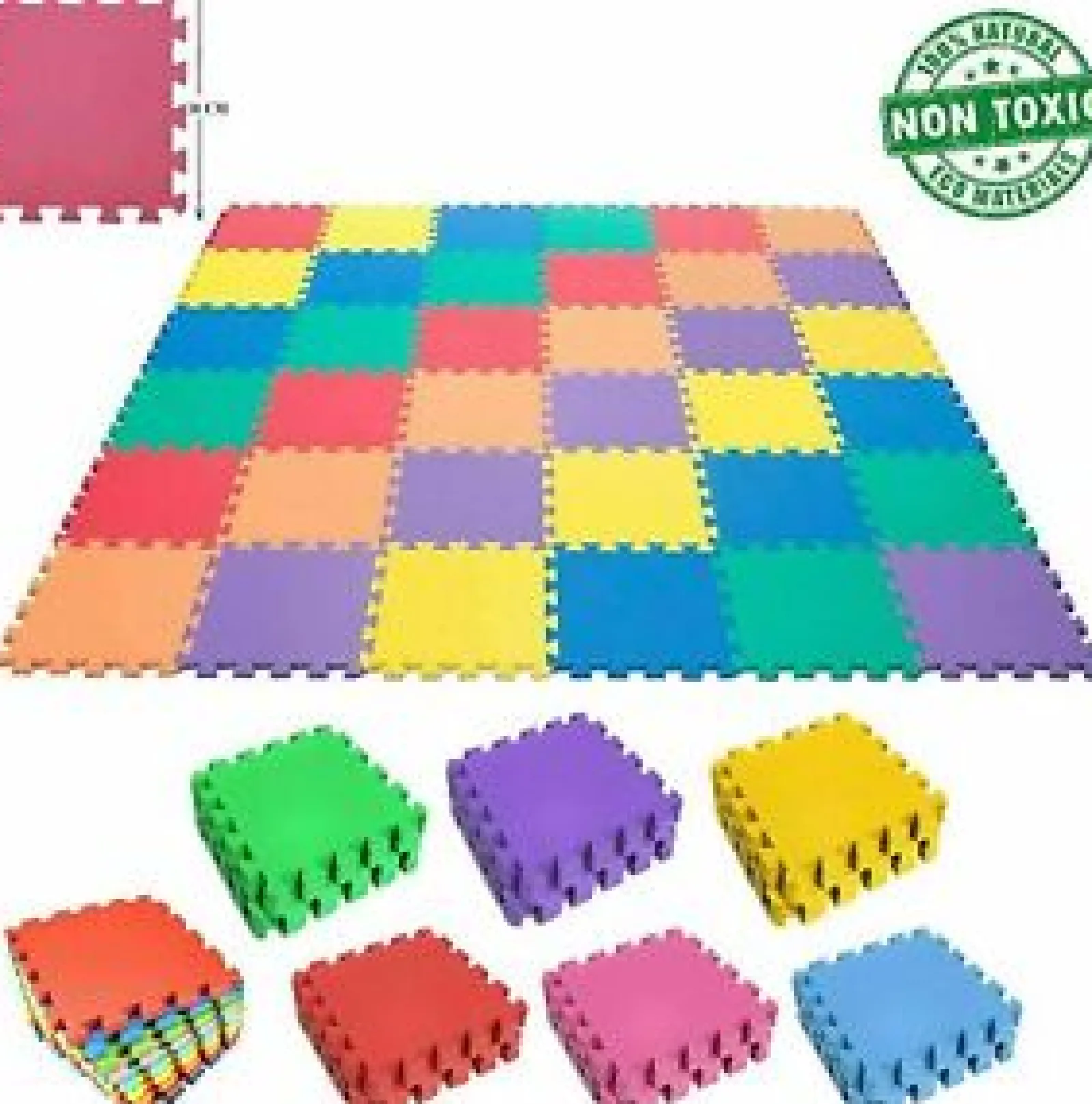 Little Helper Montessori Toys & Products | Travel Cots & Travel Beds | Interlocking Montessori Thick Foam Play Floor Mats | Jigsaw Mats for Baby Playpens and Playrooms | Multicoloured