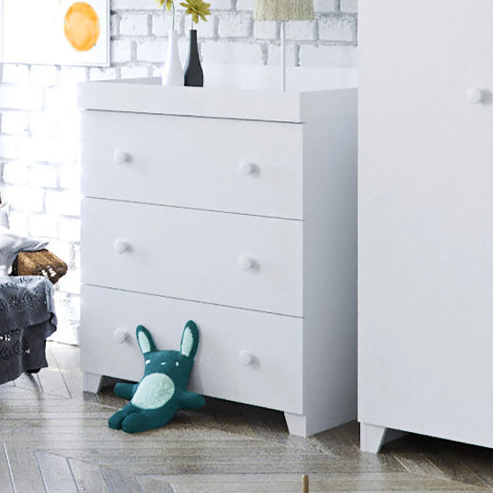 Little Helper Changing Units & Changing Tables & Dressers | Italian-Inspired | Wooden Dresser | Chest of Drawers | Baby Changing Unit | Crisp White