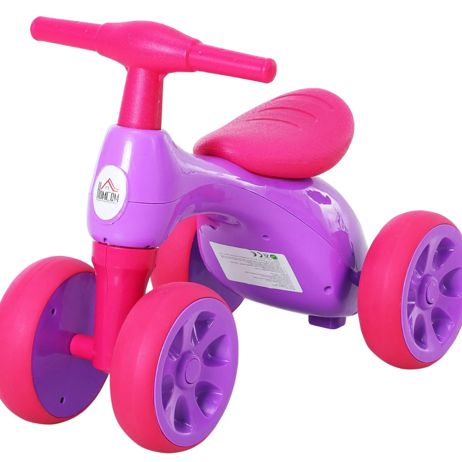 Little Helper Ride On Toys | Balance Bikes & Kids Scooters & Kids Bikes | Kids 4 Wheel Push Along Bike with Sound | Balance Bike | Storage | Pink Purple | 18-36m