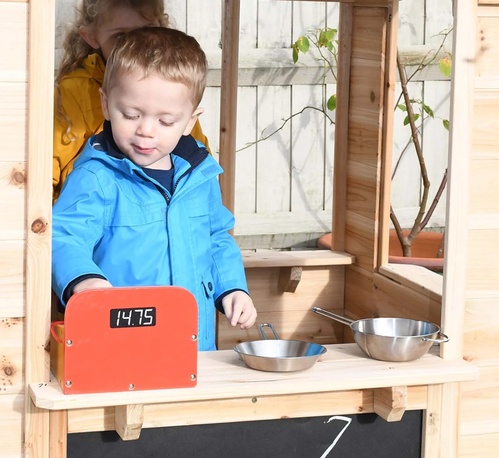 Little Helper Role Play Toys & Pretend Play | Playhouses, Teepees & Dens | Kids Beautifully Crafted Montessori Natural Wooden Playhouse | Cafe | Shop | 18m+
