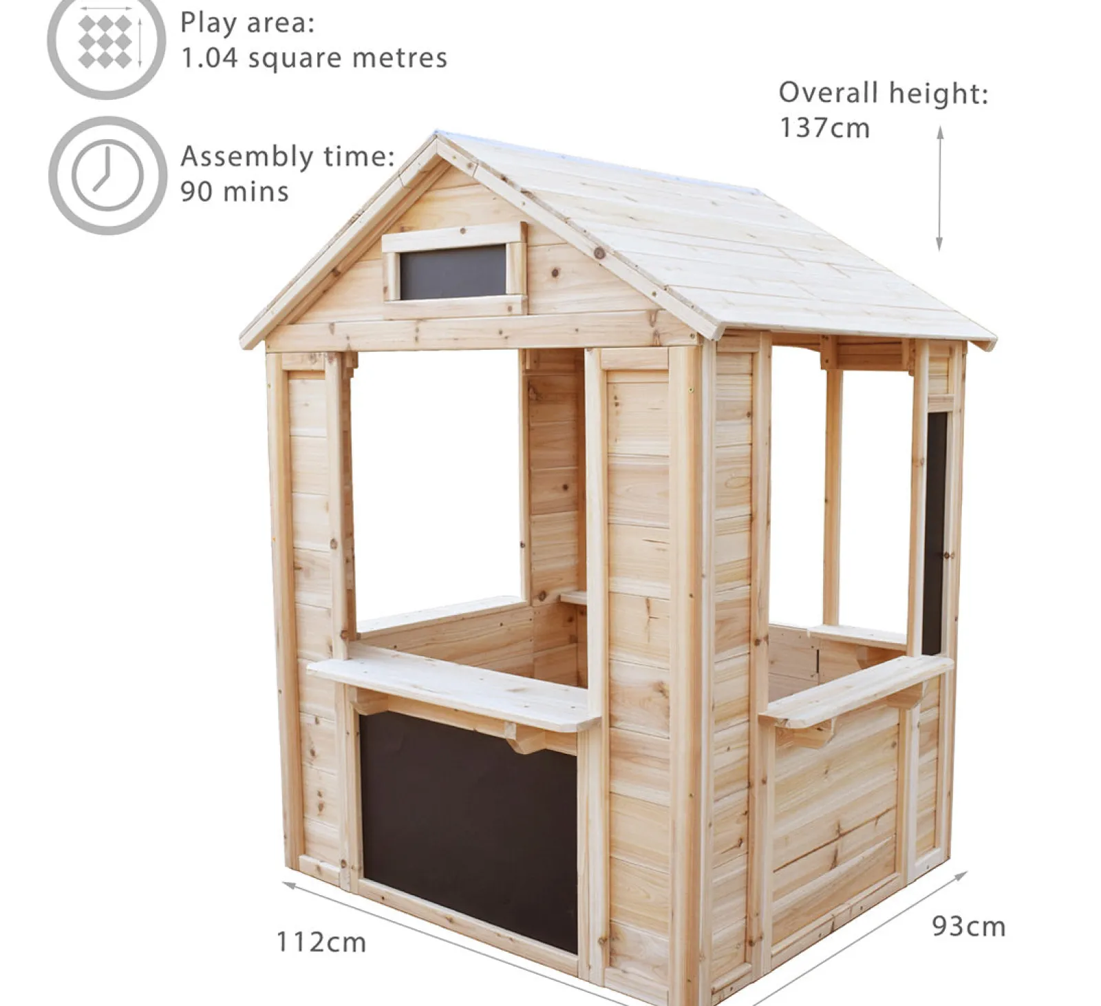 Little Helper Role Play Toys & Pretend Play | Playhouses, Teepees & Dens | Kids Beautifully Crafted Montessori Natural Wooden Playhouse | Cafe | Shop | 18m+
