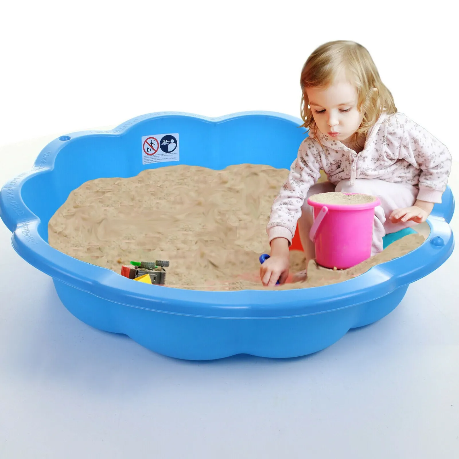 Little Helper Sand & Water Table & Sandpits & Mud Kitchens | Kids Eco Recyclable Clamshell Sandpit | Ballpit and Paddling Pool | Outdoor Sand & Water Play | 12m+