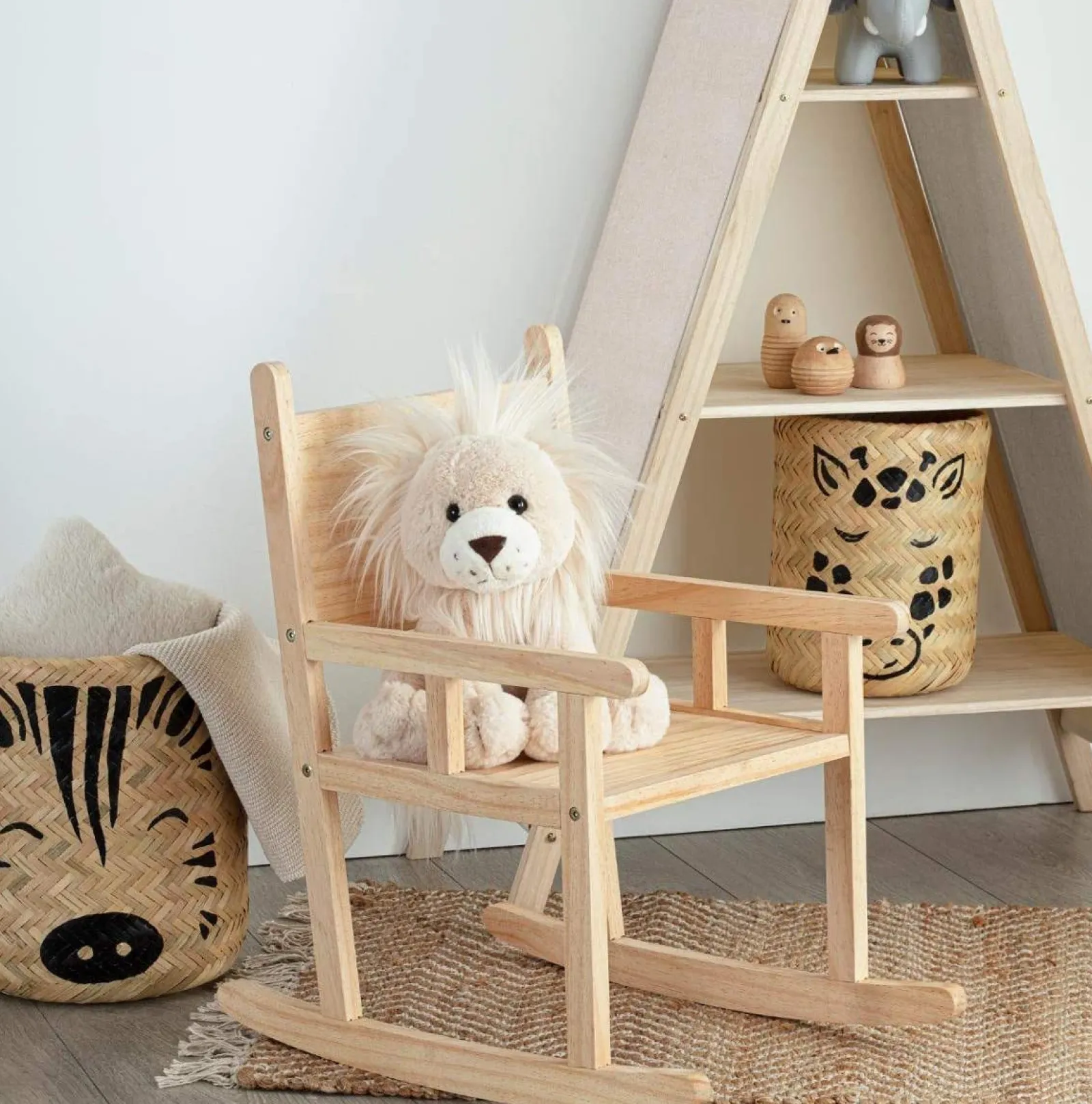 Little Helper Chairs & Stools | Kids Eco-Friendly Solid Pine Wood Rocking Chair | Bedroom Furniture | Pine