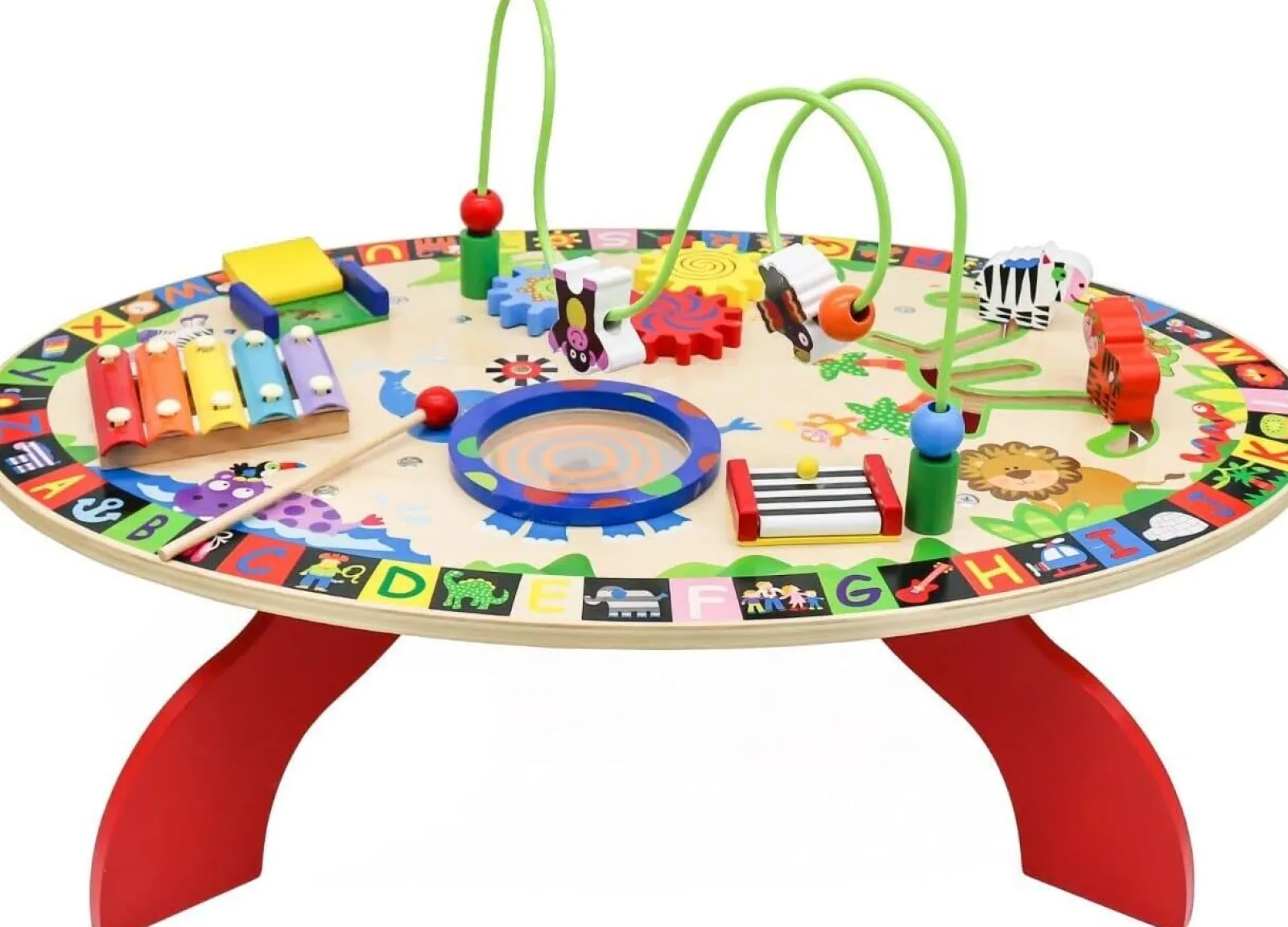 Little Helper Wooden Toys & Educational Toys | Activity Toys | Kid's 7-in-1 Montessori Busy Board | Activity Table | Bead Maze | Xylophone | 18m+