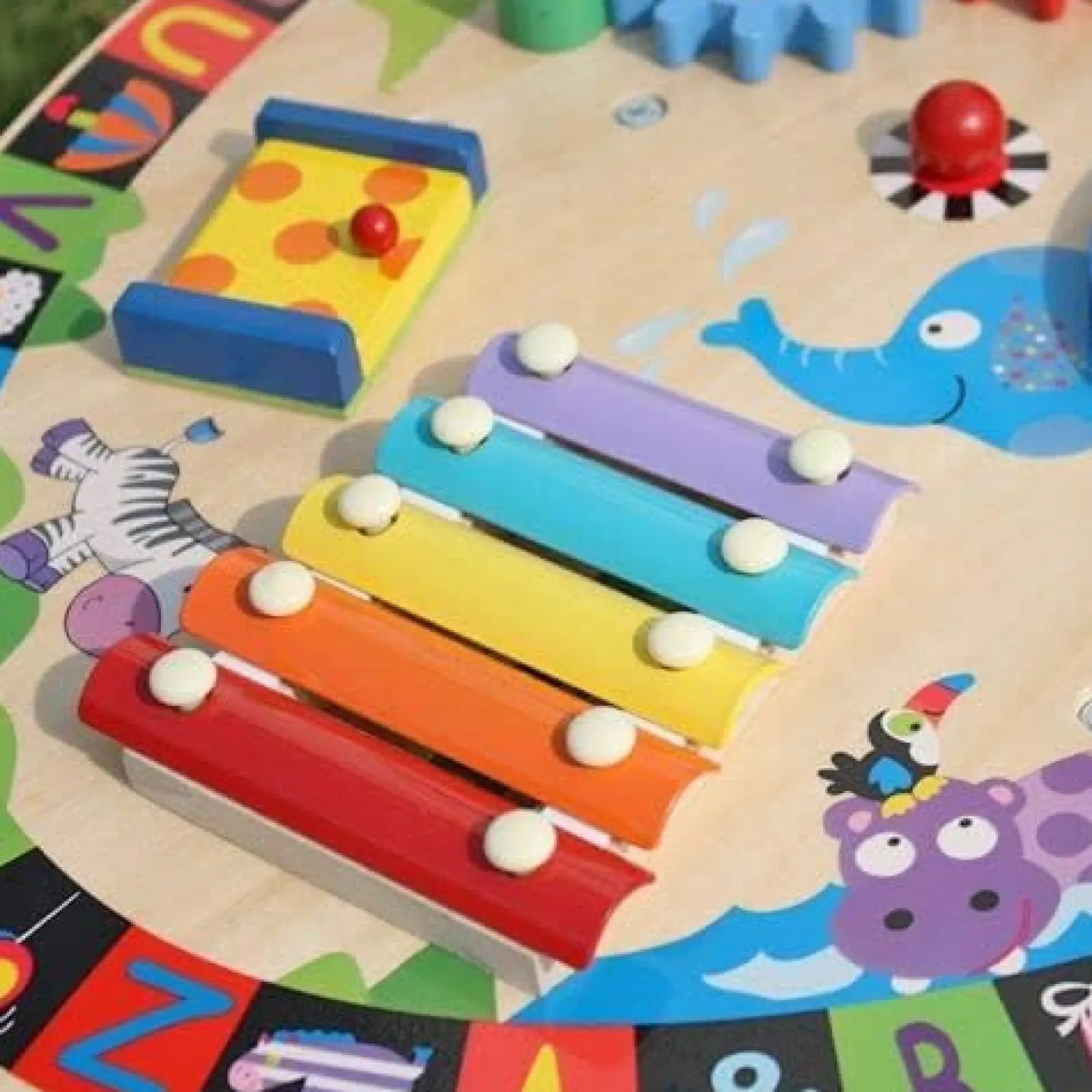 Little Helper Wooden Toys & Educational Toys | Activity Toys | Kid's 7-in-1 Montessori Busy Board | Activity Table | Bead Maze | Xylophone | 18m+