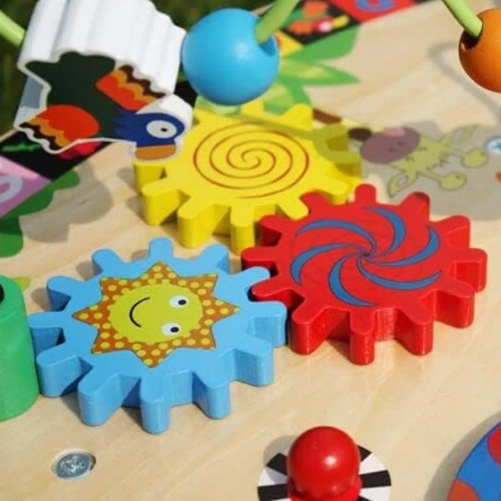 Little Helper Wooden Toys & Educational Toys | Activity Toys | Kid's 7-in-1 Montessori Busy Board | Activity Table | Bead Maze | Xylophone | 18m+