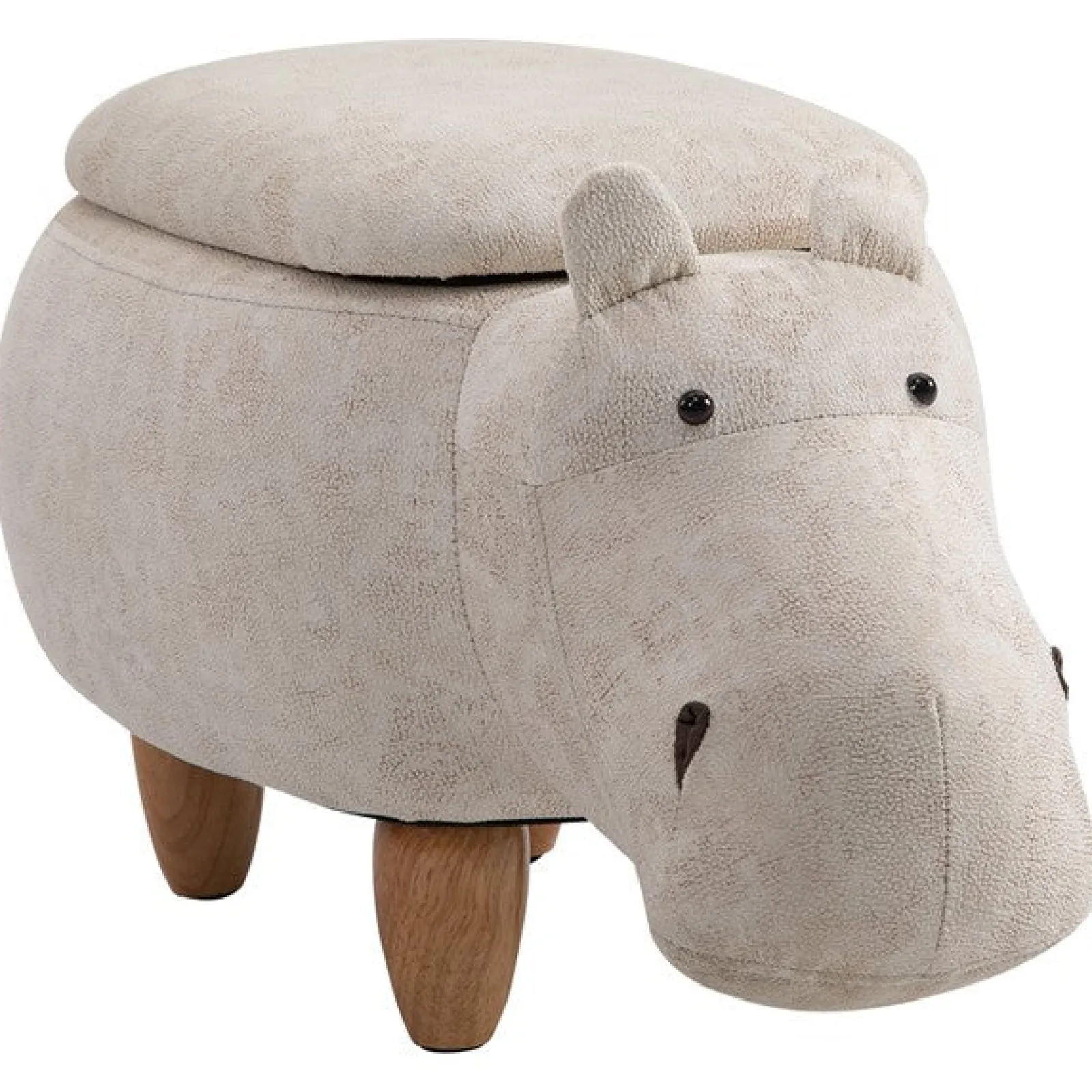 Little Helper Toy Box & Blanket Box | Toy Box & Blanket Box | Kids 4-in-1 Stool, Storage Box, Footrest & Seat | Super Cute Hippo Design