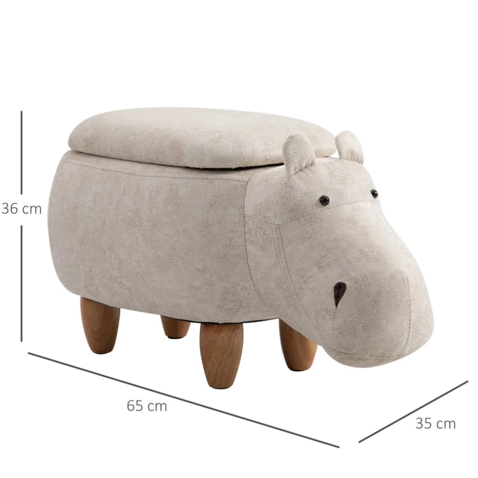 Little Helper Chairs & Stools | Toy Box & Blanket Box | Kids 4-in-1 Stool, Storage Box, Footrest & Seat | Toy Box | Super Cute Hippo Design