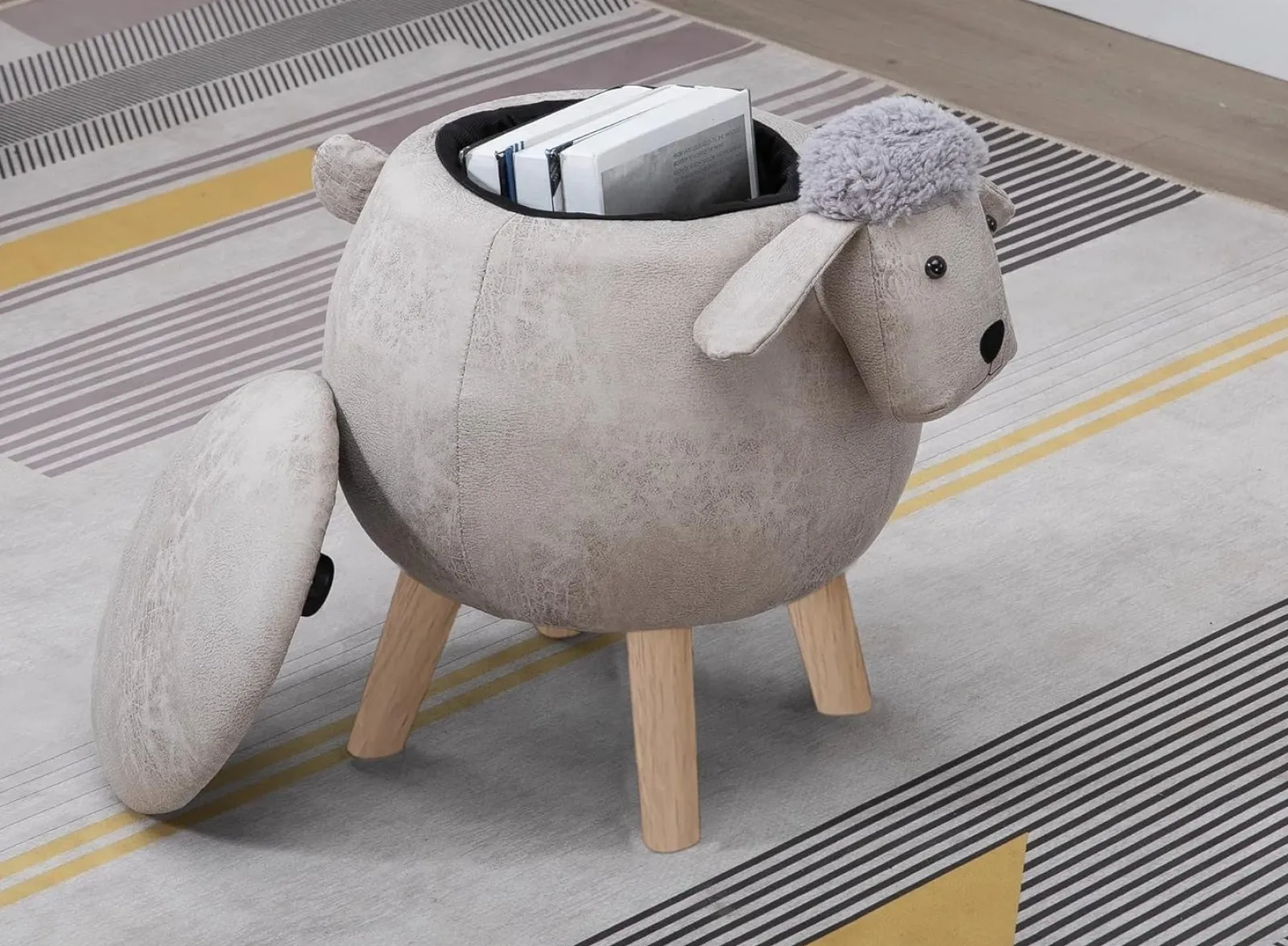 Little Helper Toy Box & Blanket Box | Toy Box & Blanket Box | Kids 4-in-1 Stool, Storage Box, Footrest & Seat | Toy Box | Super Cute Sheep Design