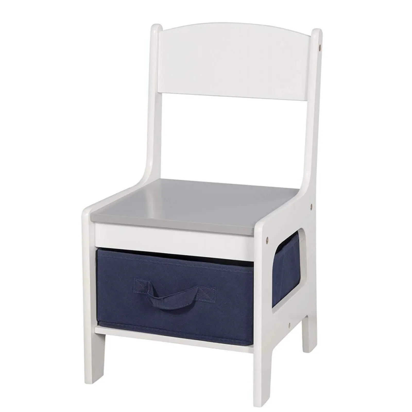 Little Helper Table & Chairs (wooden) | Kids 3-in-1 Table & Chairs | Reversible Top | Blackboard | Navy Blue Storage Drawers