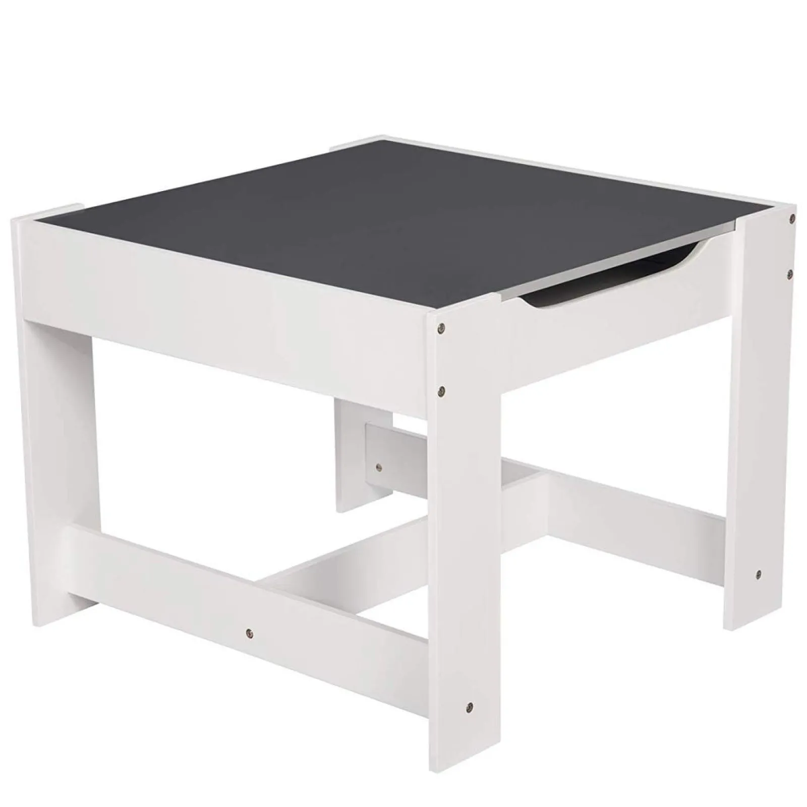 Little Helper Table & Chairs (wooden) | Kids 3-in-1 Table & Chairs | Reversible Top | Blackboard | Navy Blue Storage Drawers