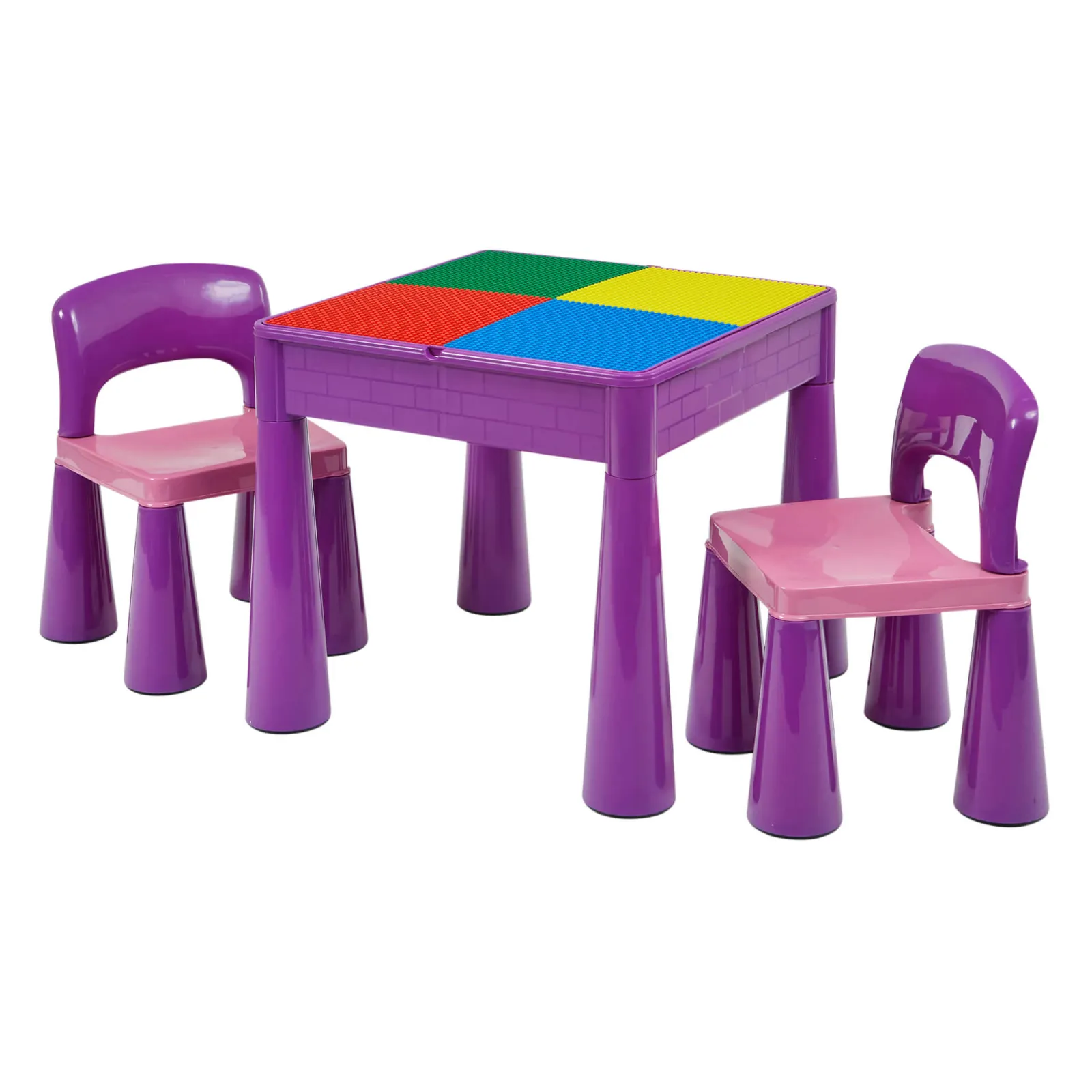Little Helper Sand & Water Table & Sandpits & Mud Kitchens | Table & Chairs (plastic) | Kid's Indoor | Outdoor Multipurpose Plastic Table & 2 Chairs Set | Lego Board | Sand & Water Pit | Violet