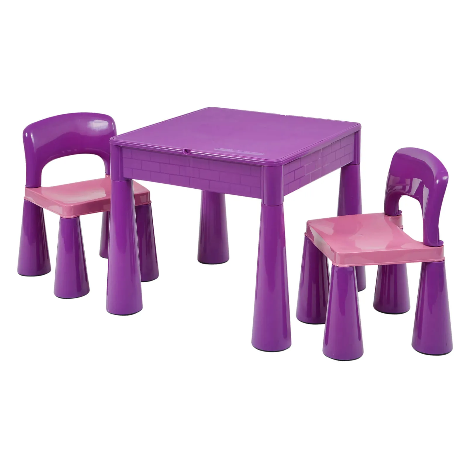 Little Helper Sand & Water Table & Sandpits & Mud Kitchens | Table & Chairs (plastic) | Kid's Indoor | Outdoor Multipurpose Plastic Table & 2 Chairs Set | Lego Board | Sand & Water Pit | Violet