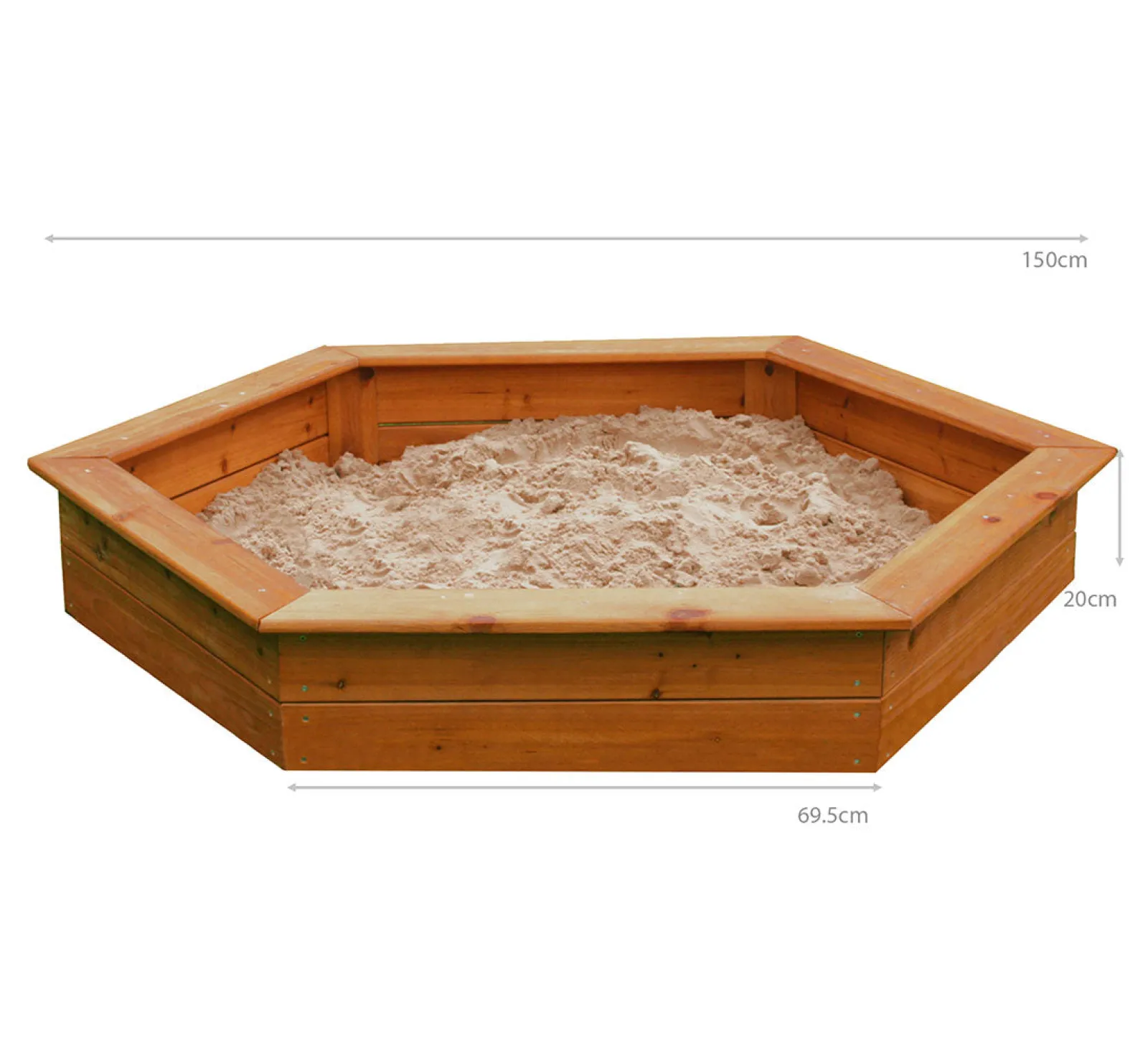 Little Helper Sand & Water Table & Sandpits & Mud Kitchens | Kids Large Hexagonal Eco Wooden Sandpit with Cover | 1.5m diameter | 12m+