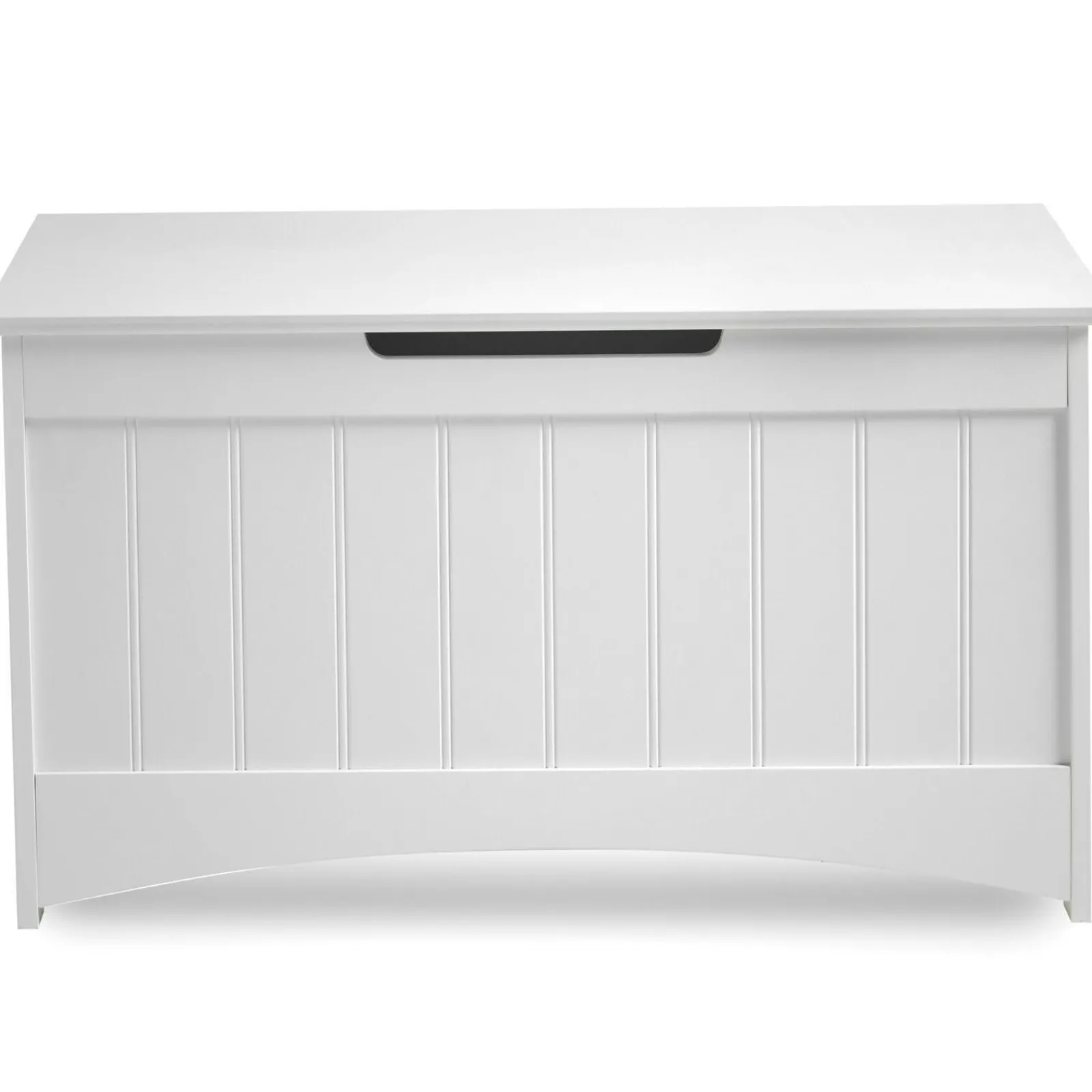 Little Helper Toy Box & Blanket Box | Toy Box & Blanket Box | Kids Large Wooden Toy Box with Slow Release Hinge | Ottoman | Blanket Box | White | 80cm long