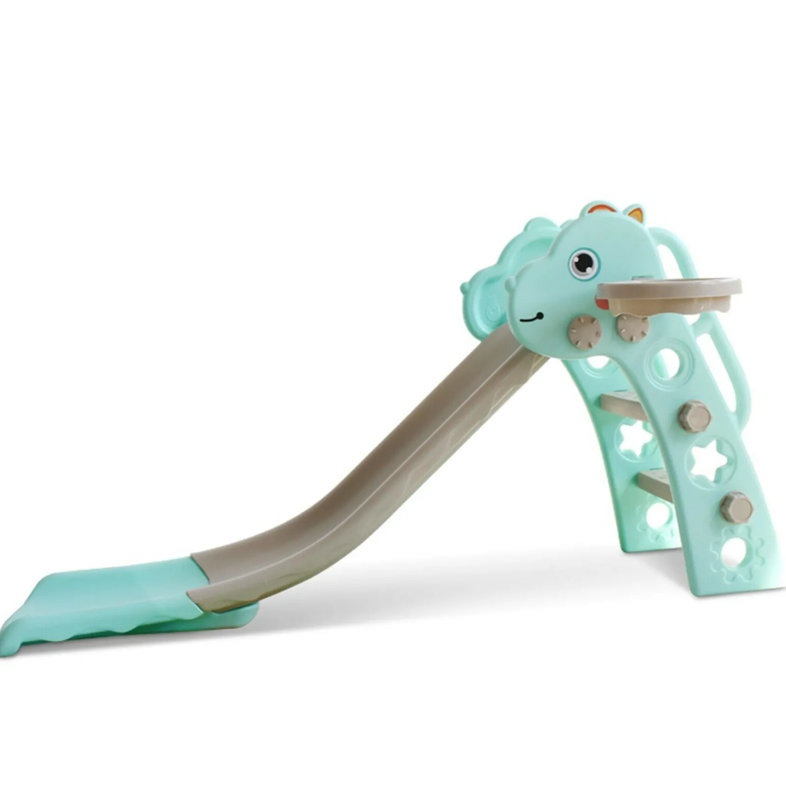 Little Helper Swing & Slide Sets & Garden Play & Trampolines | Montessori Toys & Products | Kids Montessori Folding Slide with Extended Safety Platform | Pink or Aqua | 3-6 years