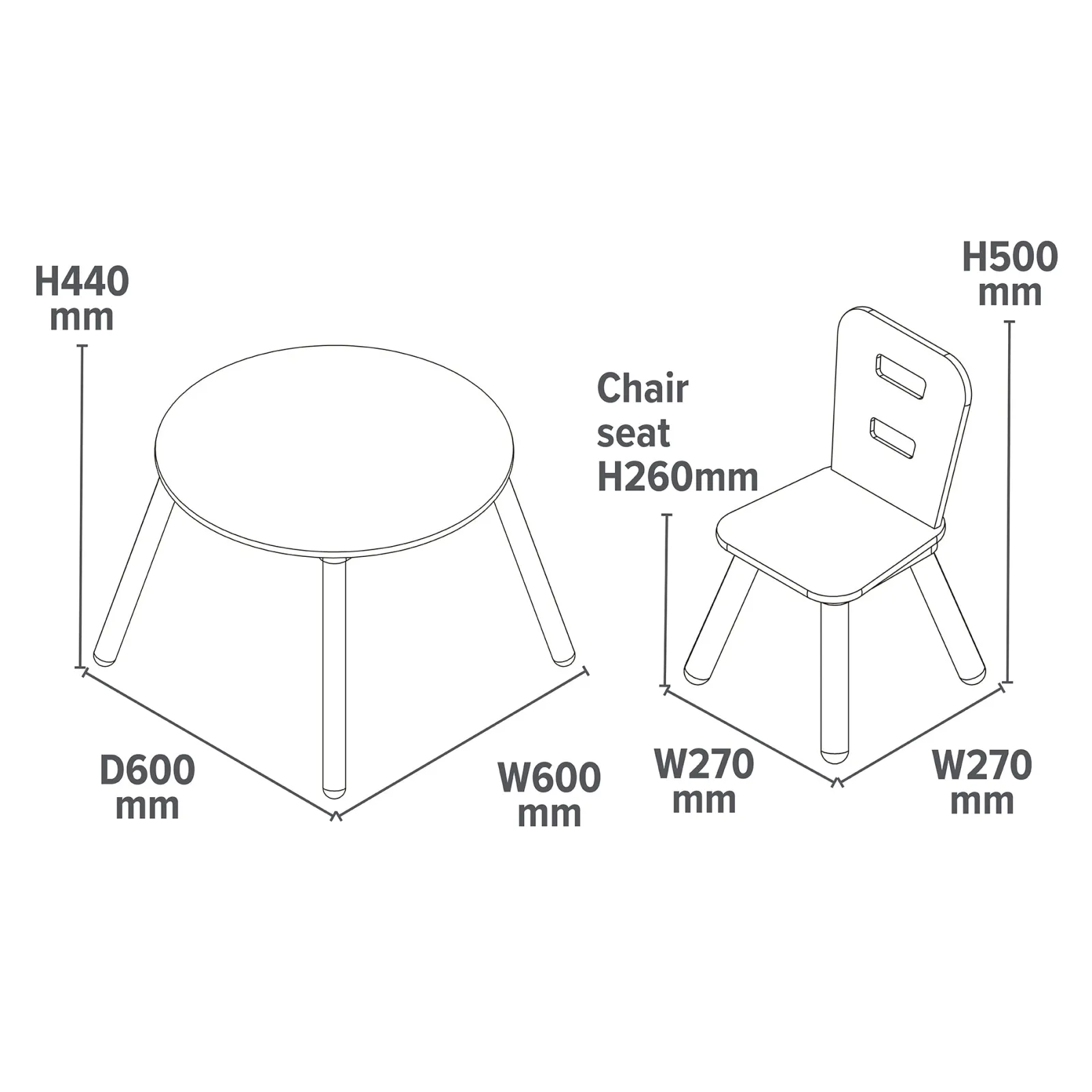 Little Helper Montessori Toys & Products | Table & Chairs (wooden) | Kids Montessori Modern White and Natural Wood Table and 2 Chairs | 2 Years +
