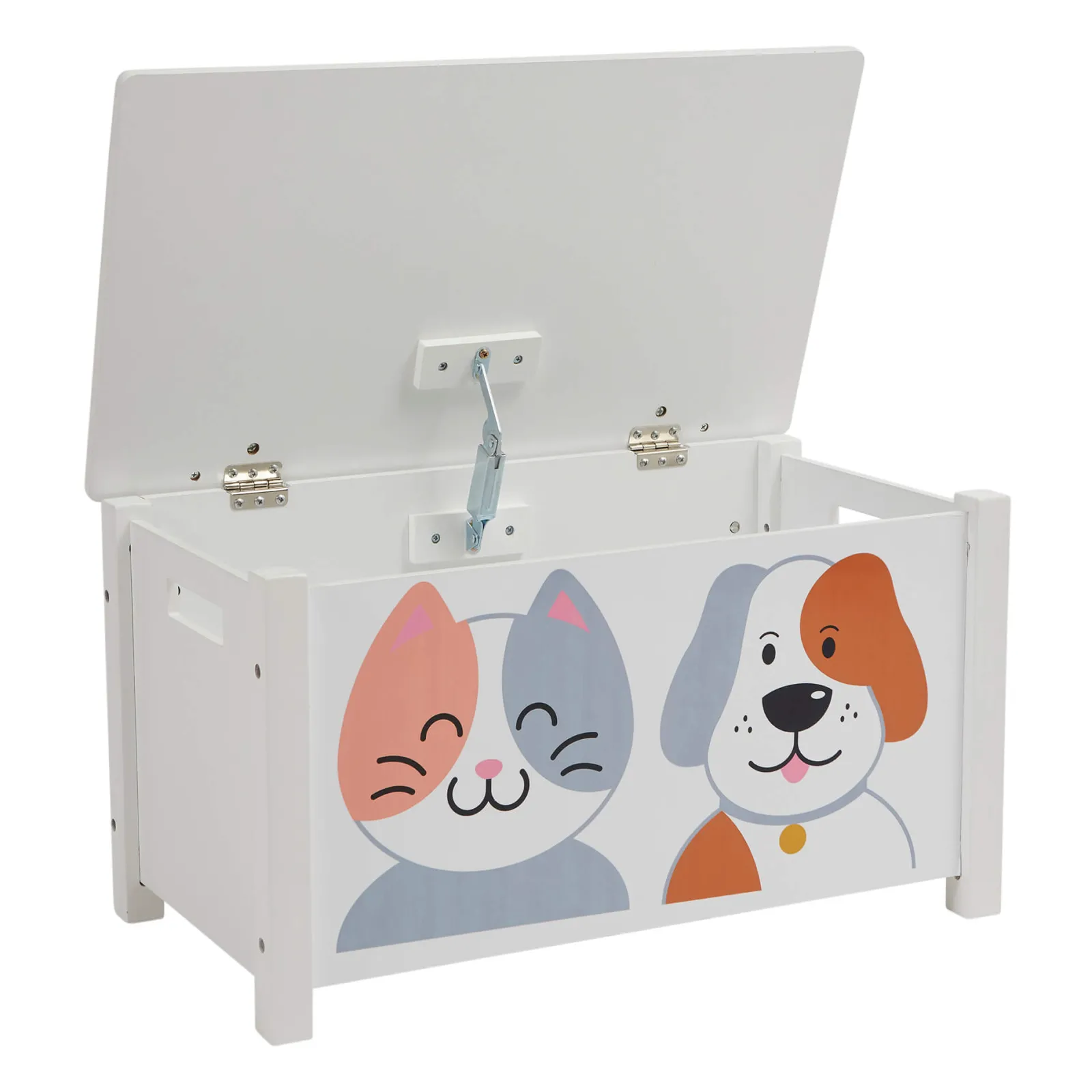 Little Helper Montessori Toys & Products | Toy Box & Blanket Box | Kids Montessori Toy Box and Seat with Slow Release Hinge | Ottoman | Blanket Box | Cat & Dog Design