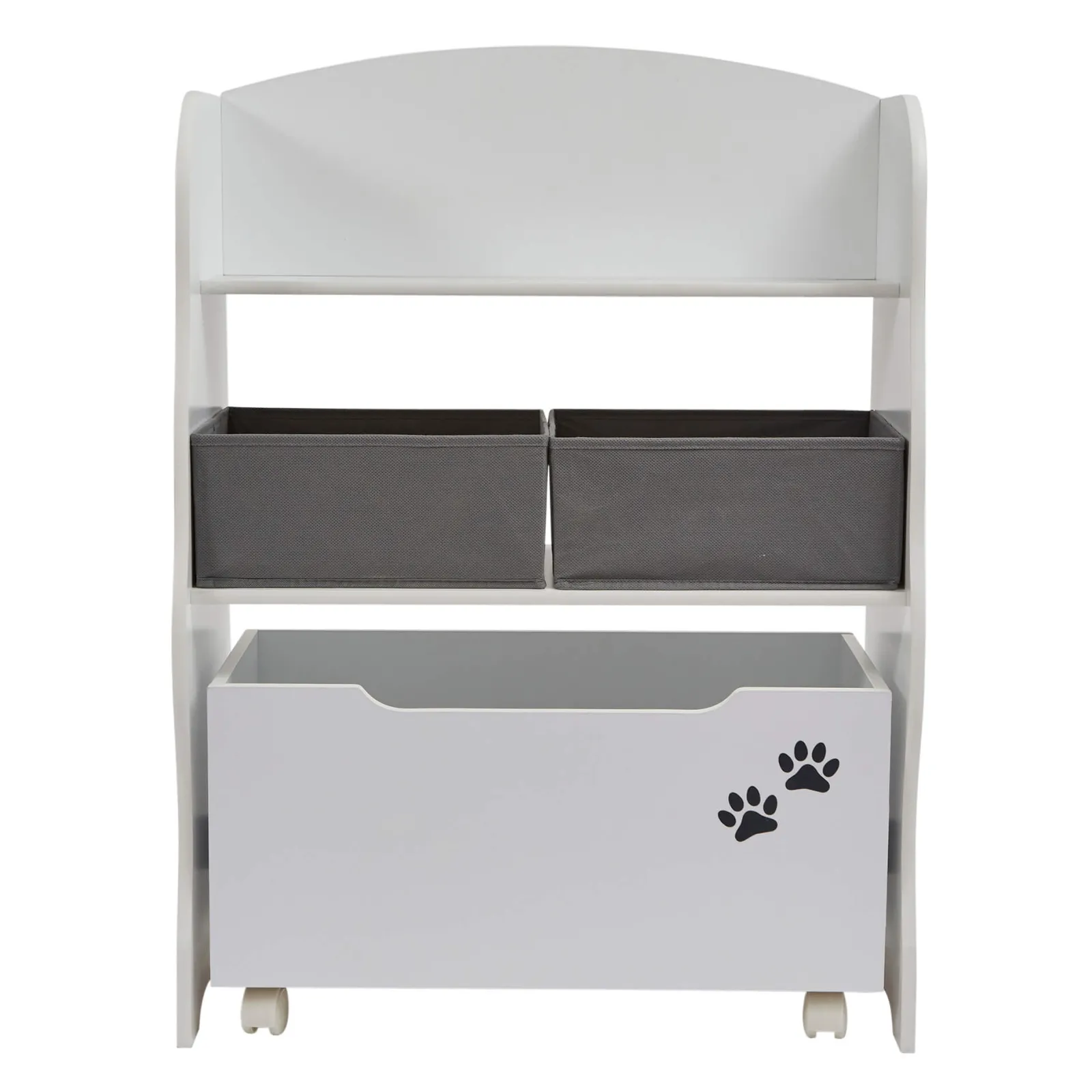 Little Helper Montessori Toys & Products | Toy Storage Units | Kid's Montessori Wooden Bookcase & Toy Storage Unit | Rollout Drawer & Boxes | Dog & Cat Design